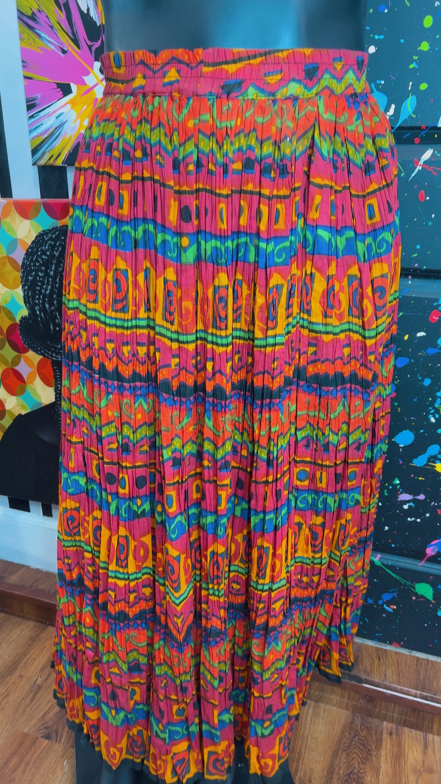 Vintage Rayon Abstract Skirt (18)