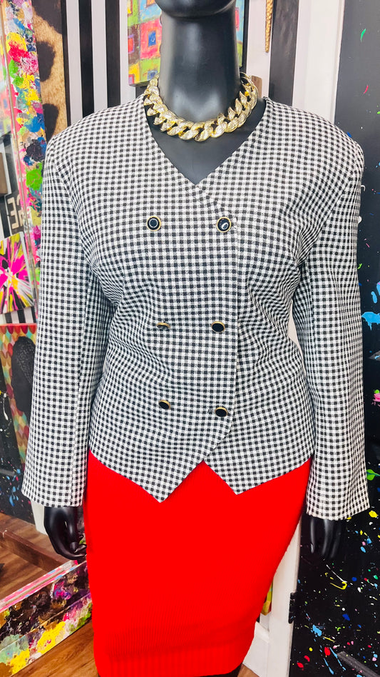 Vintage cropped Houndstooth Blazer (18)