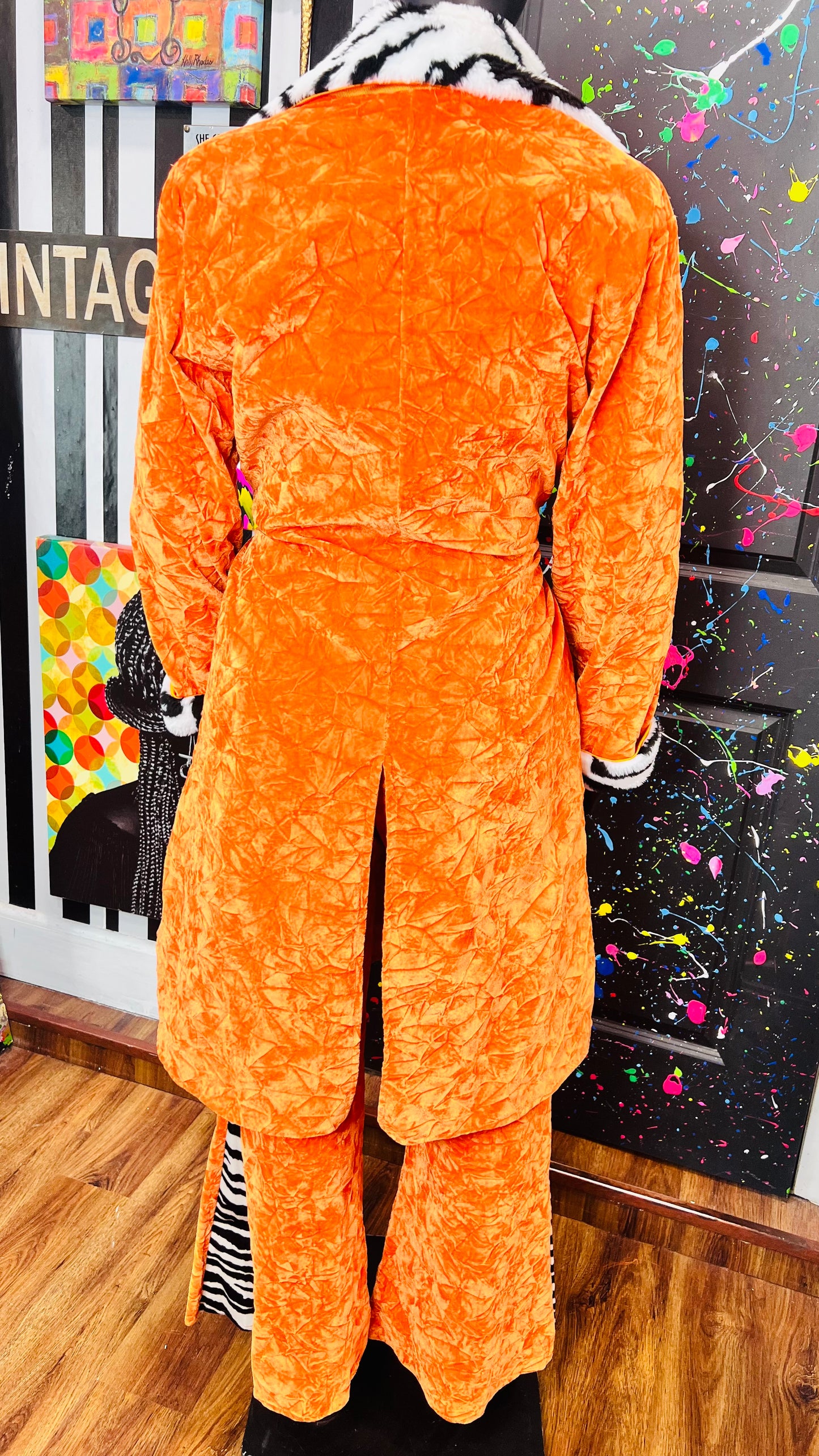 Orange & Zebra Bell Bottom Pants Suit (14)