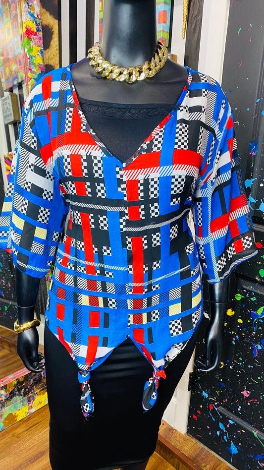 Colorblock Sheer Blouse (20)