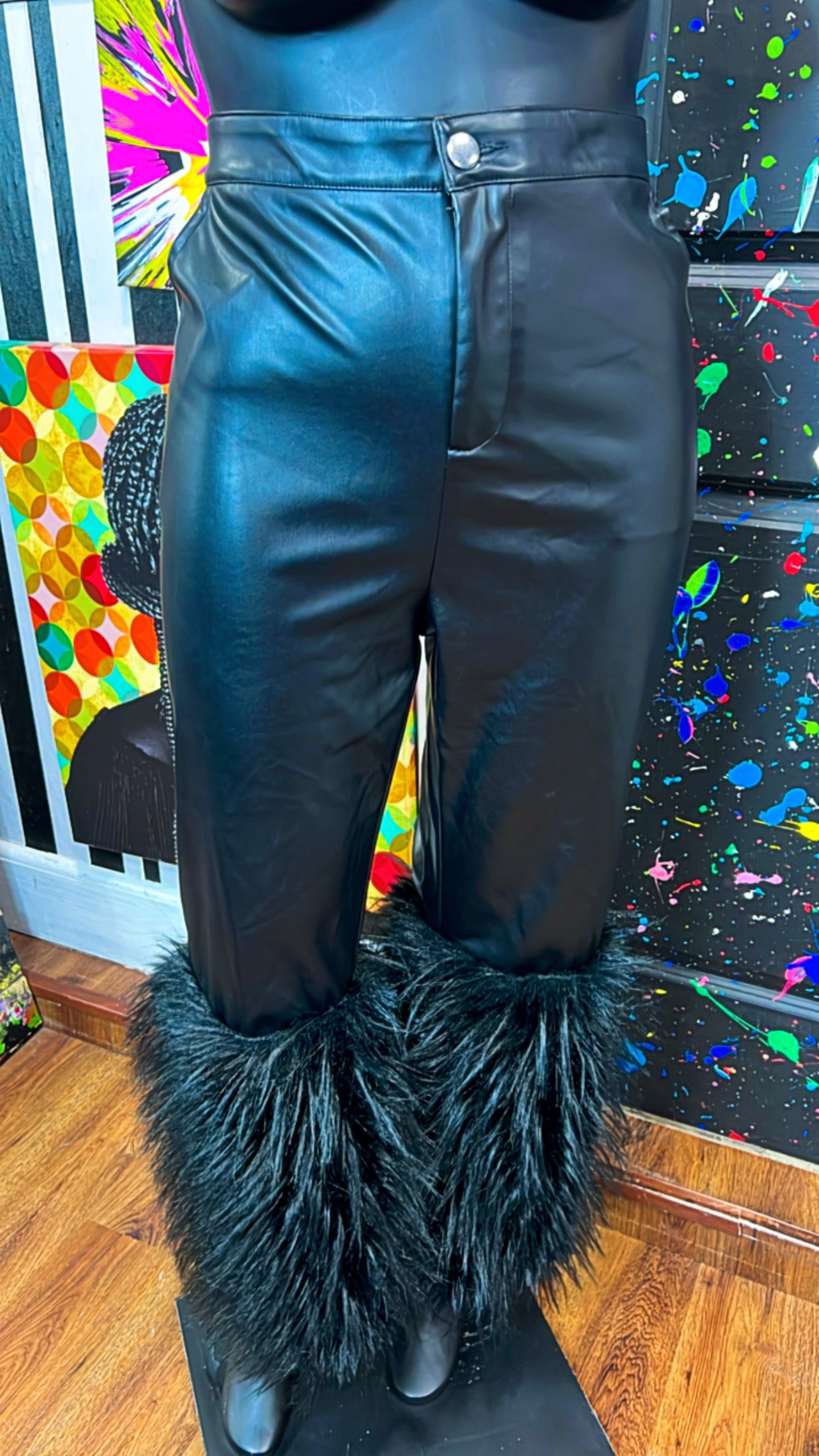 Faux Leather & Fur Pants (24)