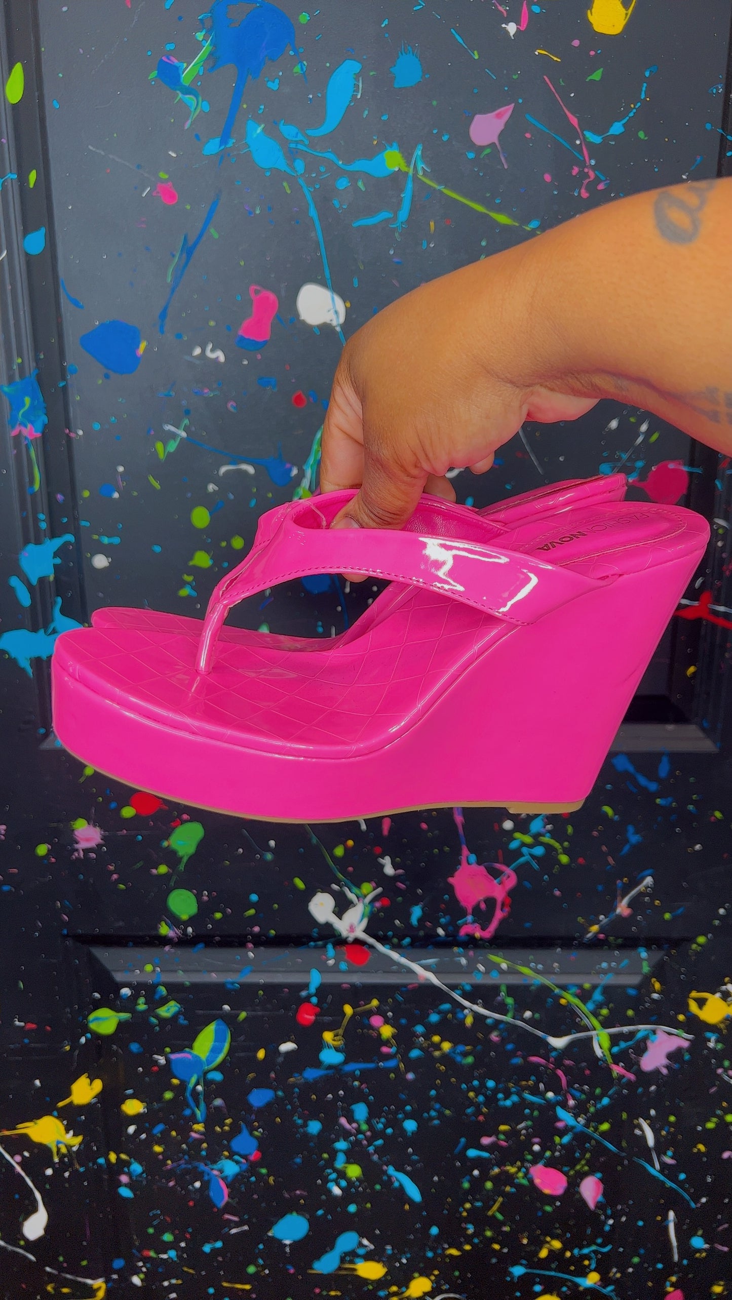 Pink Never Worn Thong Platforms (11)