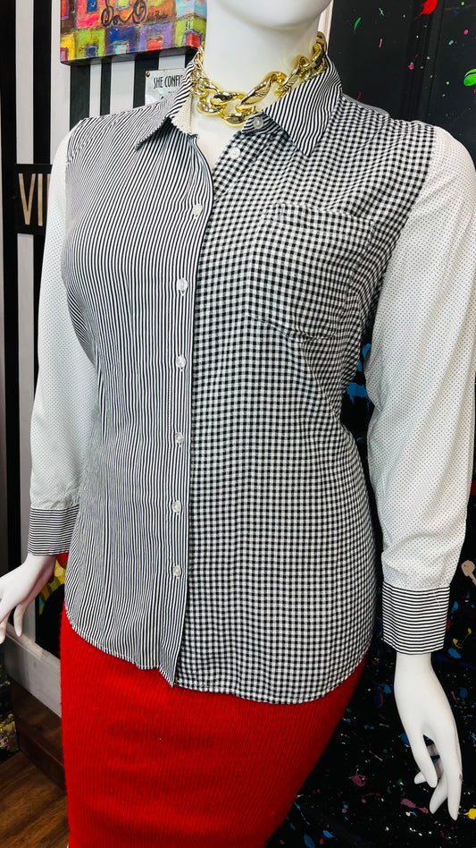 Lane Bryant Mix Black & White Print Blouse (18/20)