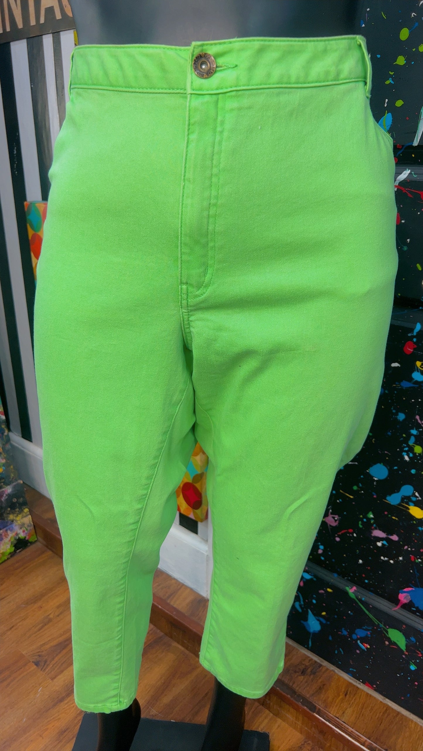 Vintage Green Jeans -Does Stretch (24W)