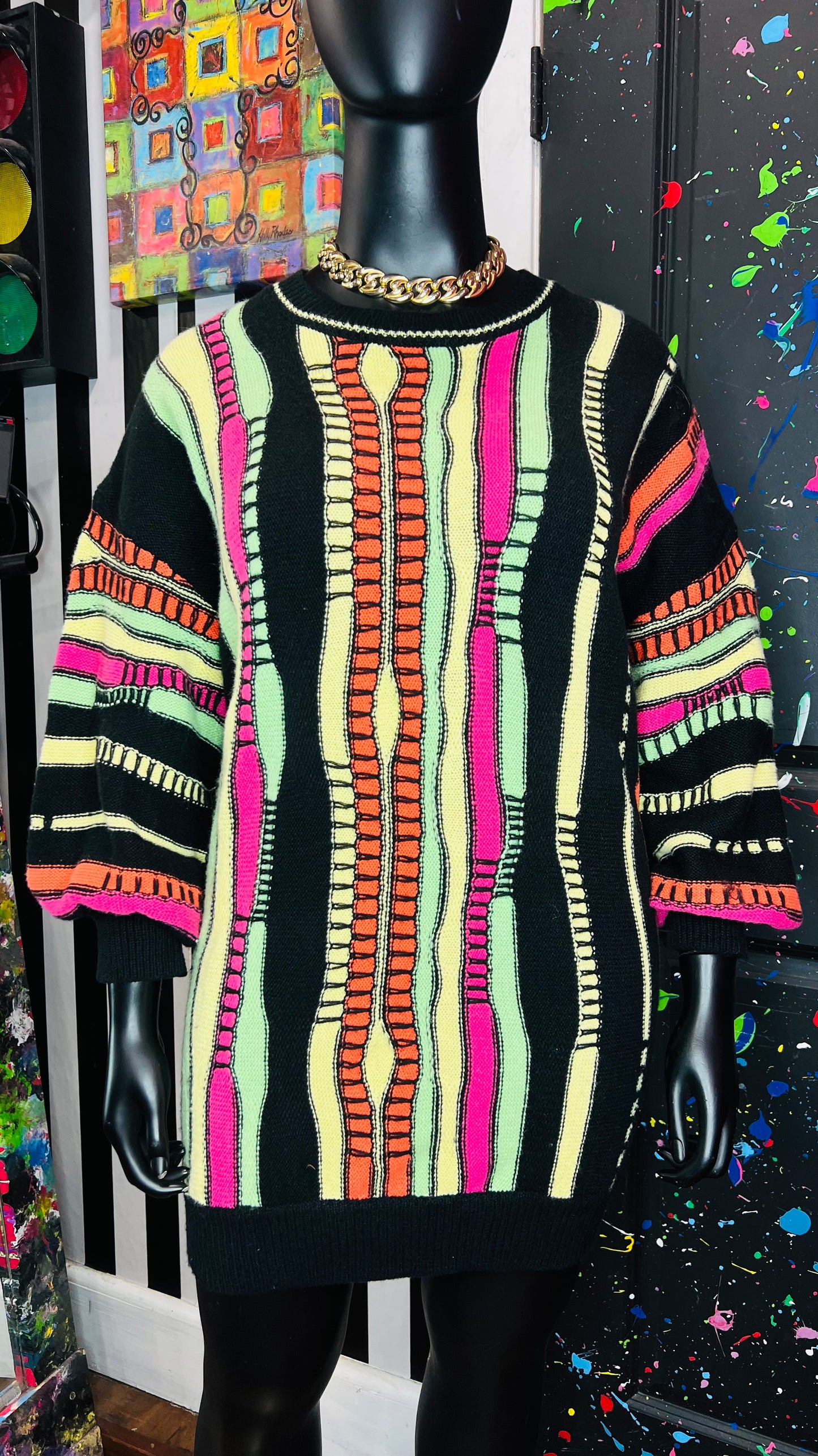 Vintage Inspired Coogi Style Knit Sweater Dress (22)