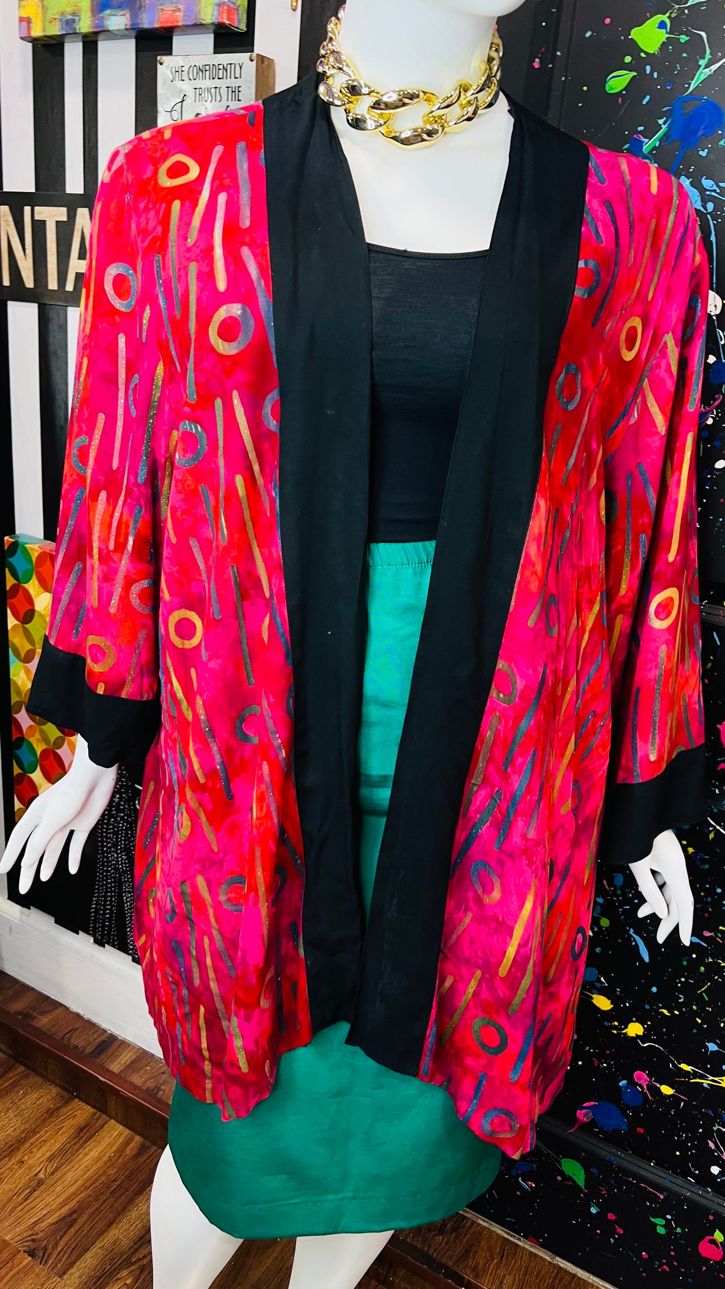 Rayon Abstract Duster (OS)