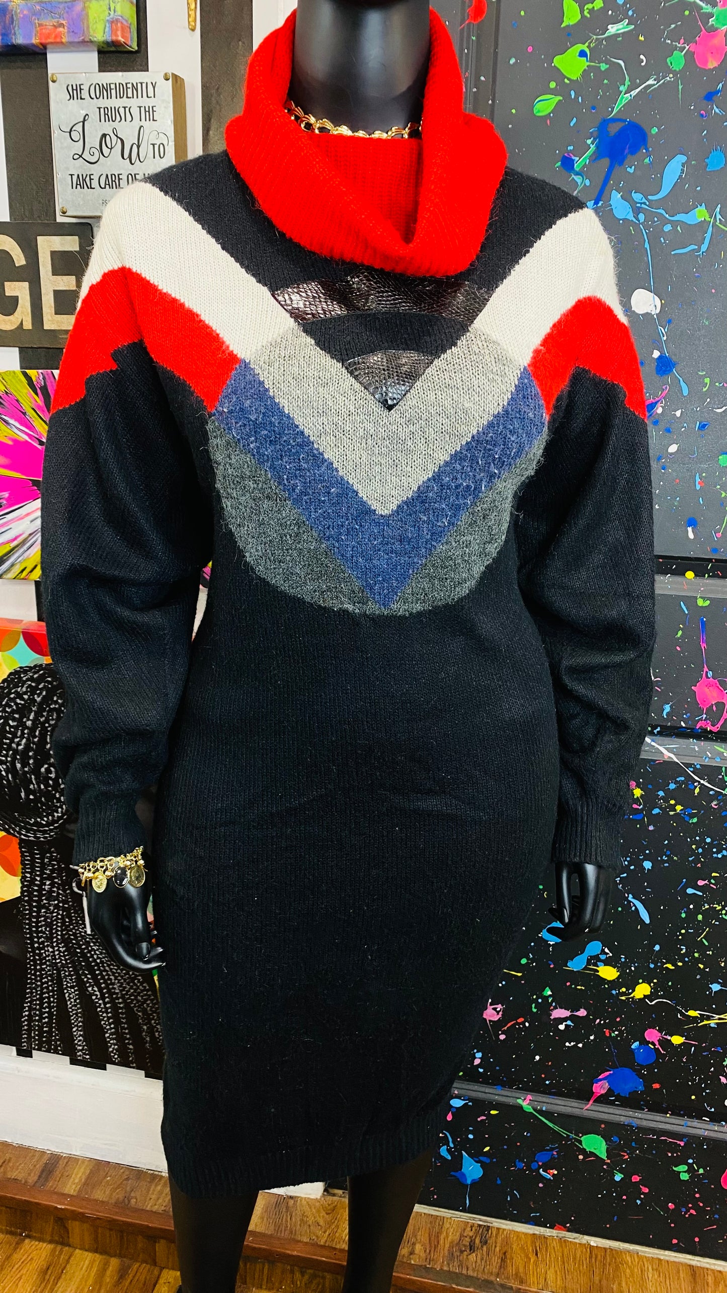 Vintage Knit Sweater Dress (22)