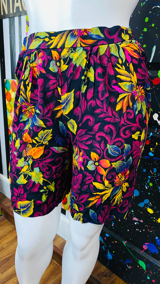Vintage Rayon Floral Shorts (18)