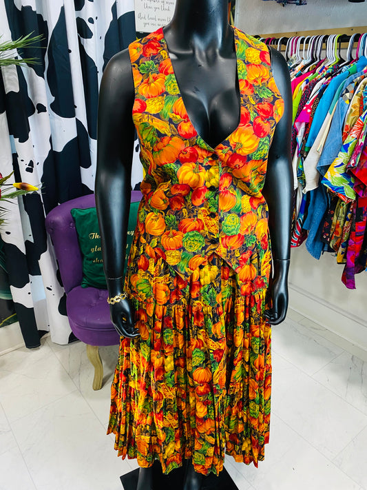 Vintage 2 piece Vest & Skirt Set
