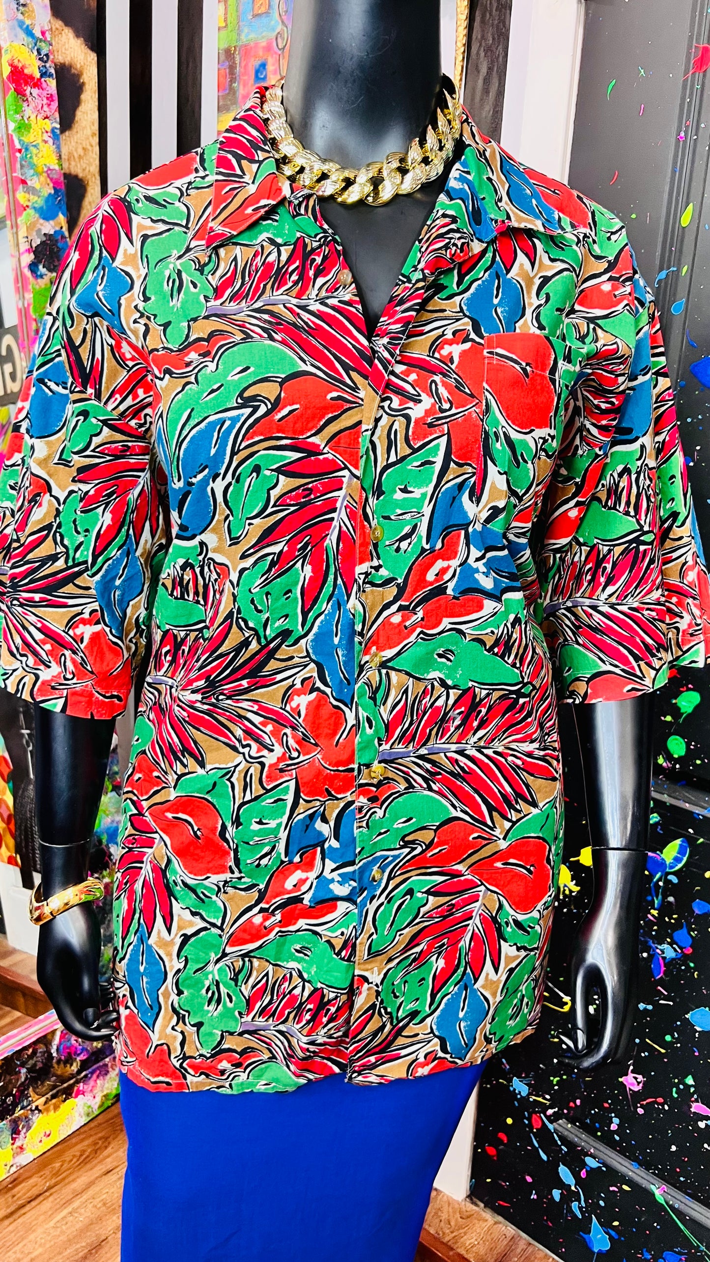 Vintage 80’s Bold Floral Blouse (22)