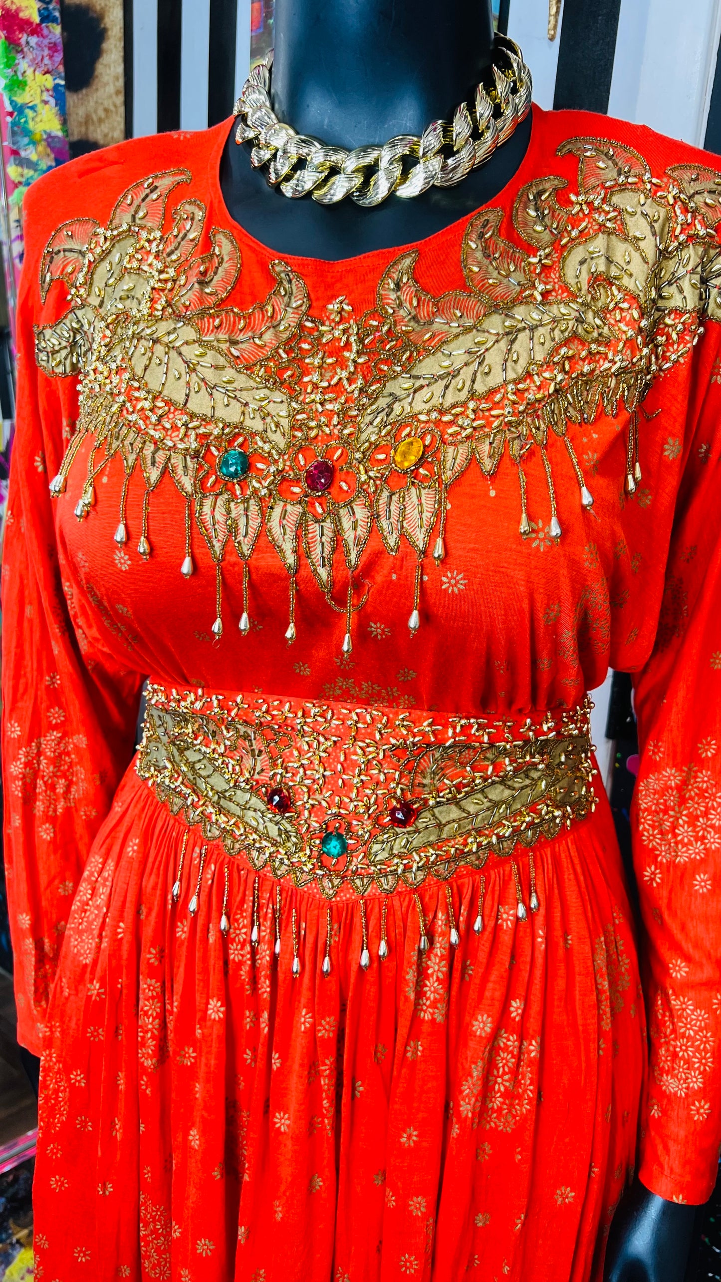 Vintage Beaded & Jewel Skirt Set (16)