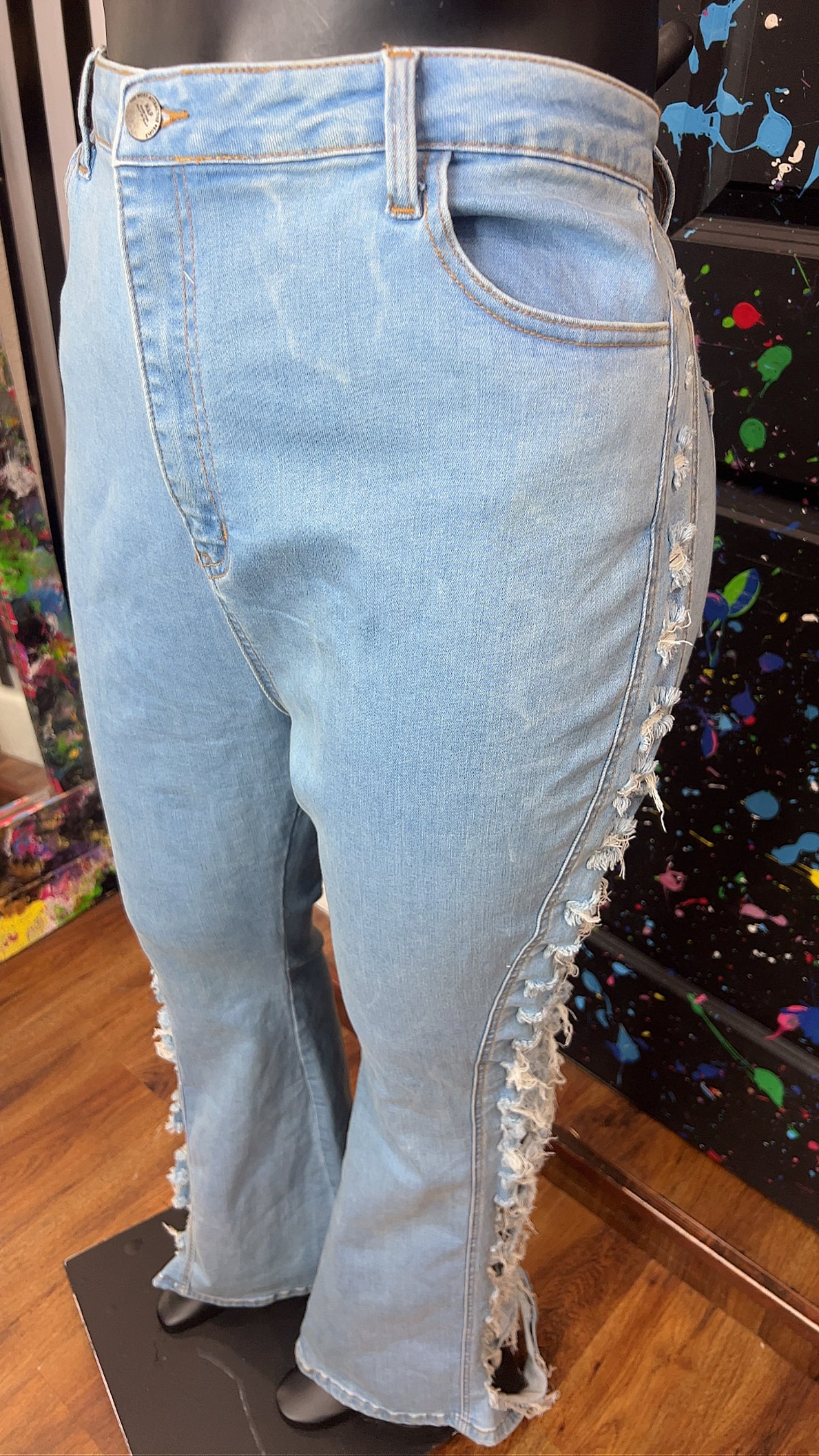Distressed Jeans w/ Flare Legs (20)