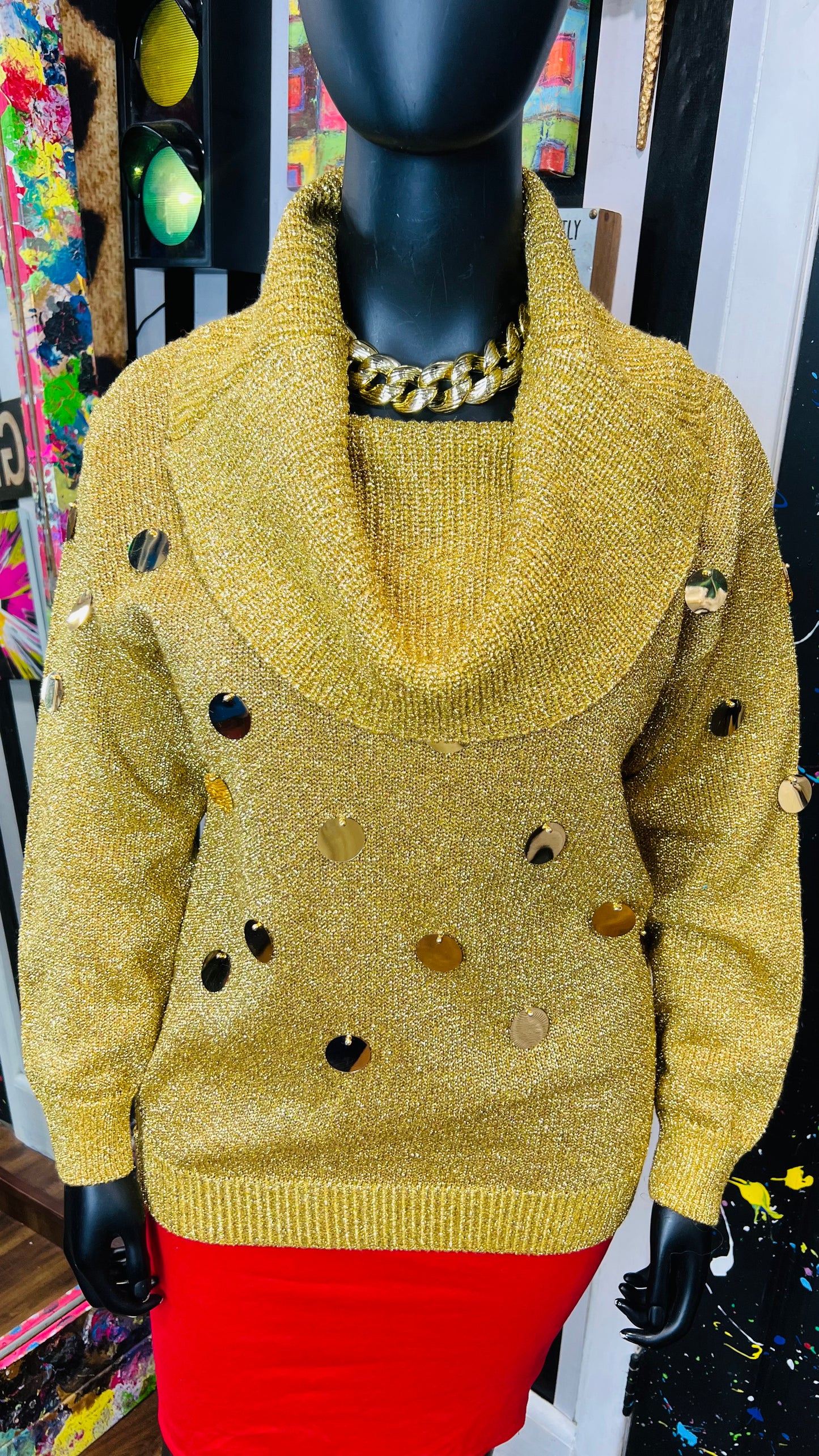 Vintage Plus Size Gold & Circle Sweater (18)