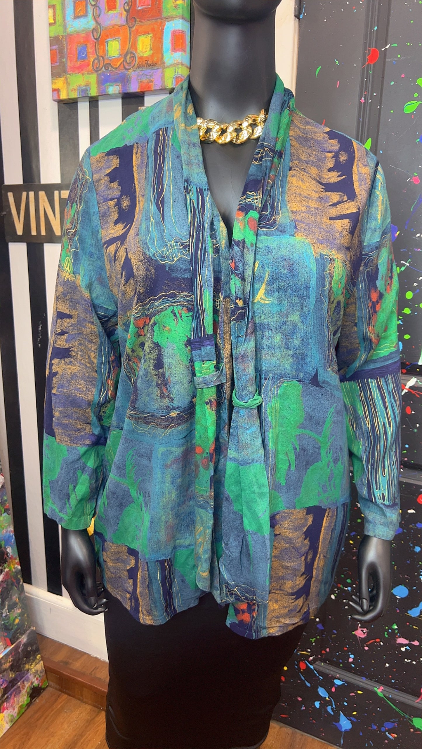 Vintage Abstract Light Weight Duster (22)