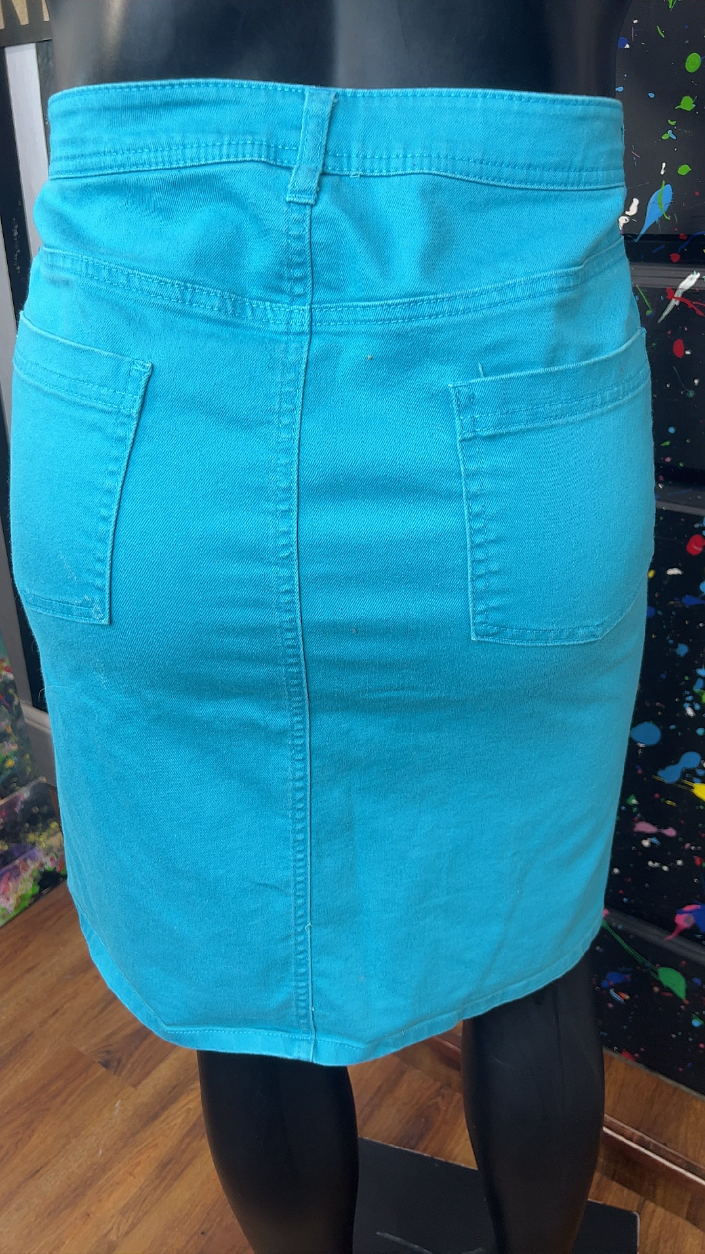 Vintage Jessica London Blue Mini Skirt (22)