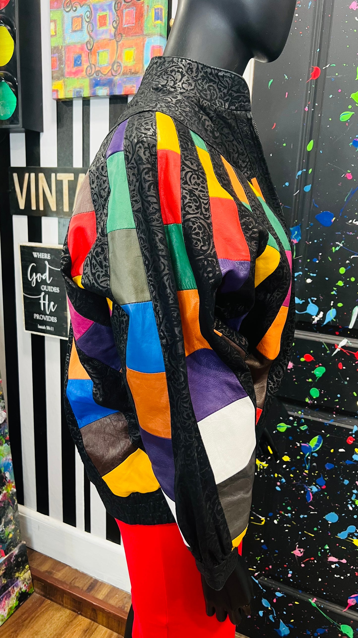Vintage Genuine Leather & Suede Leather Jacket (OS)