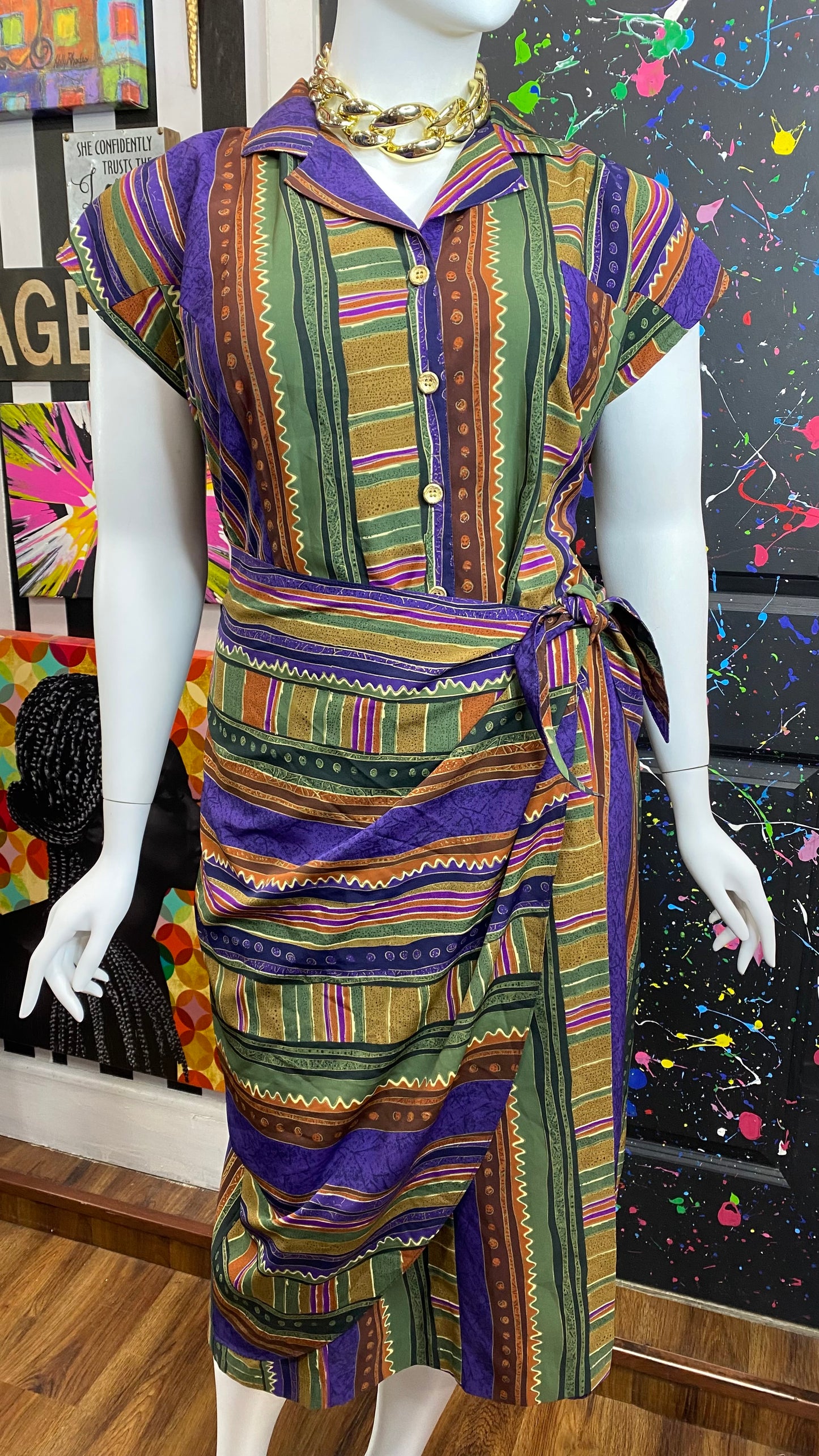 Vintage Tribal Print Dress (20)