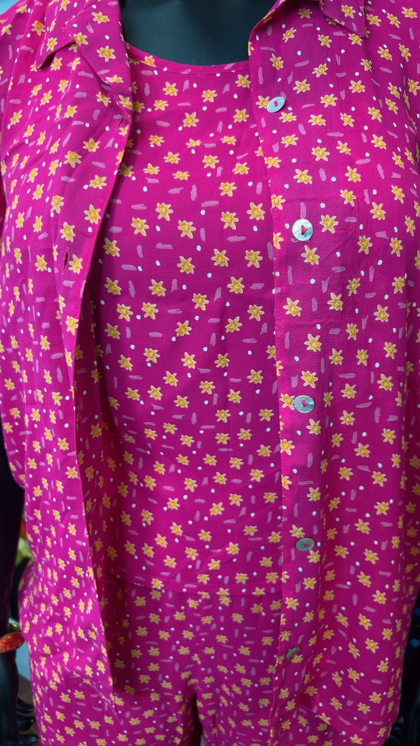 Vintage Three Piece Pink & White Polka Dot Pants Set (16)