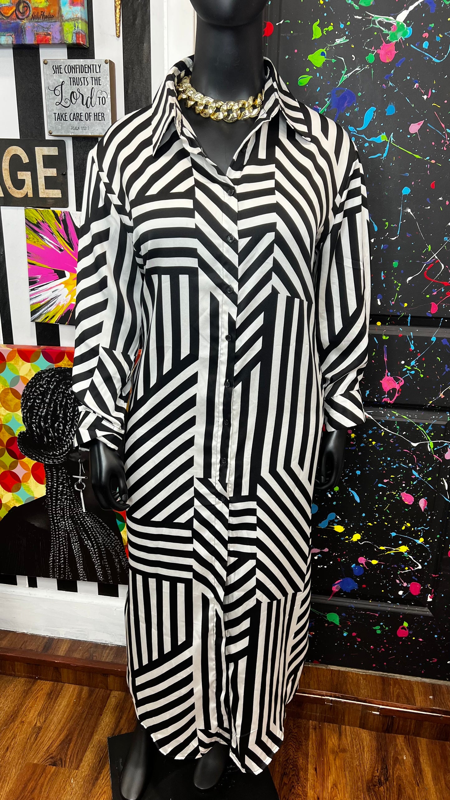 Black & White Stripes Dress (22)