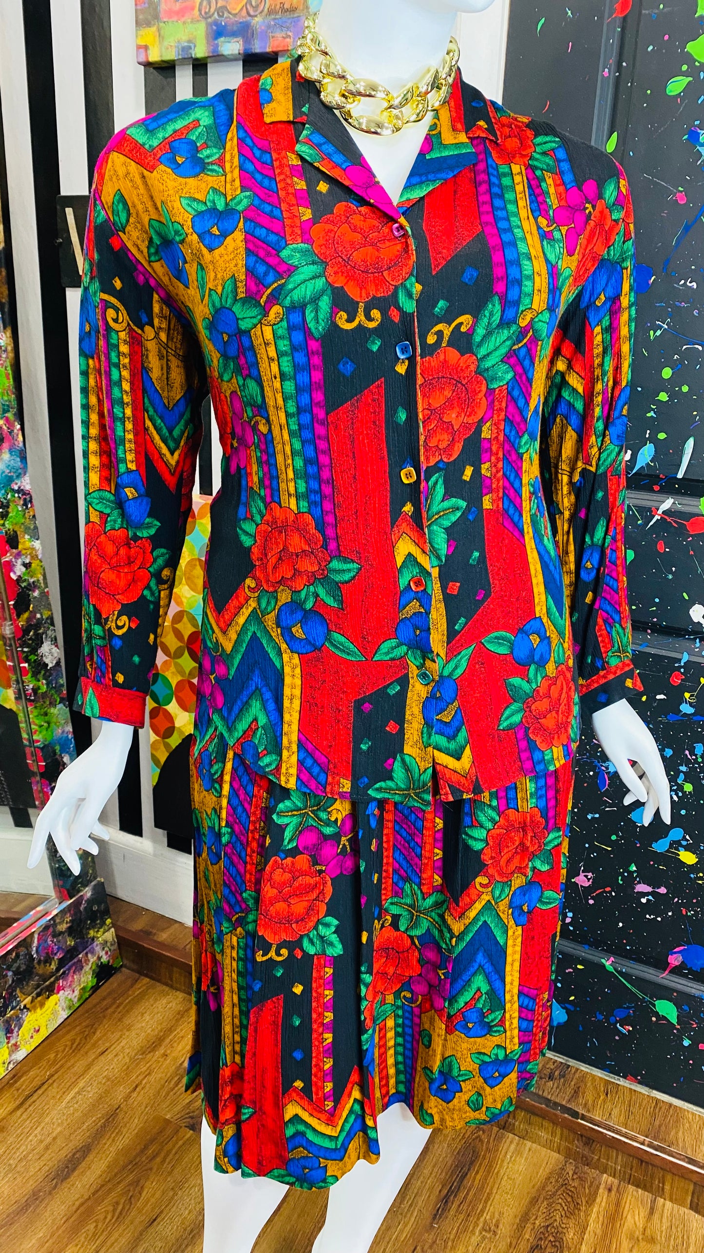 Vintage Vibrant Skirt Set (16/18)