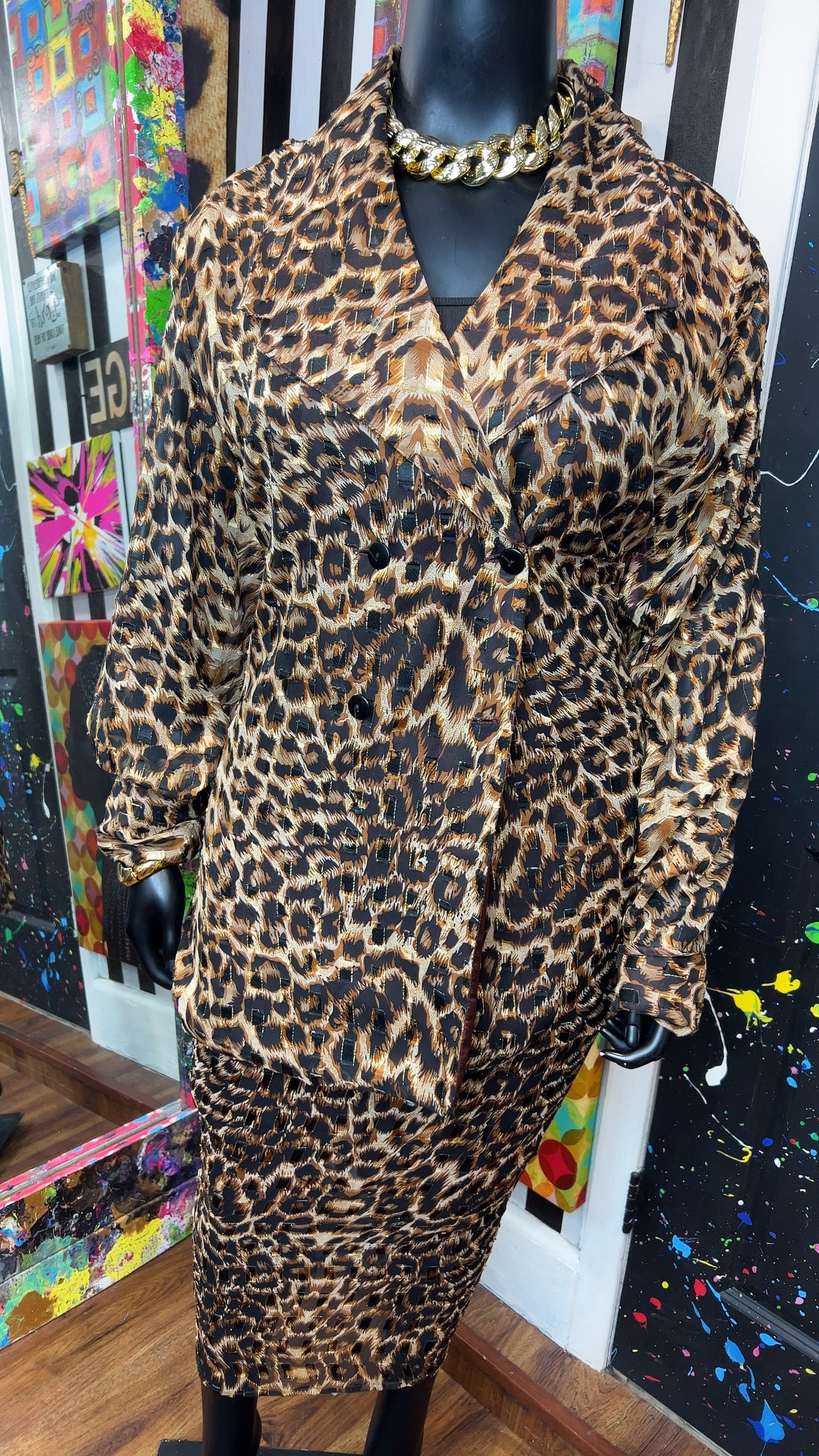 Vintage Animal Print Skirt Set (24)