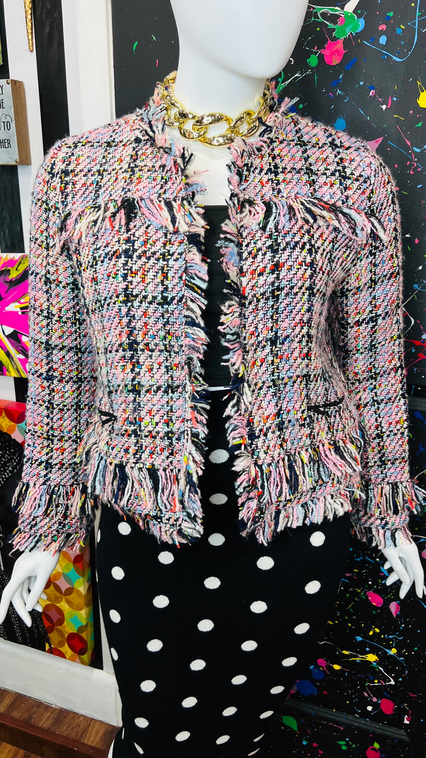Tweed Multicolored Cropped Blazer (18)