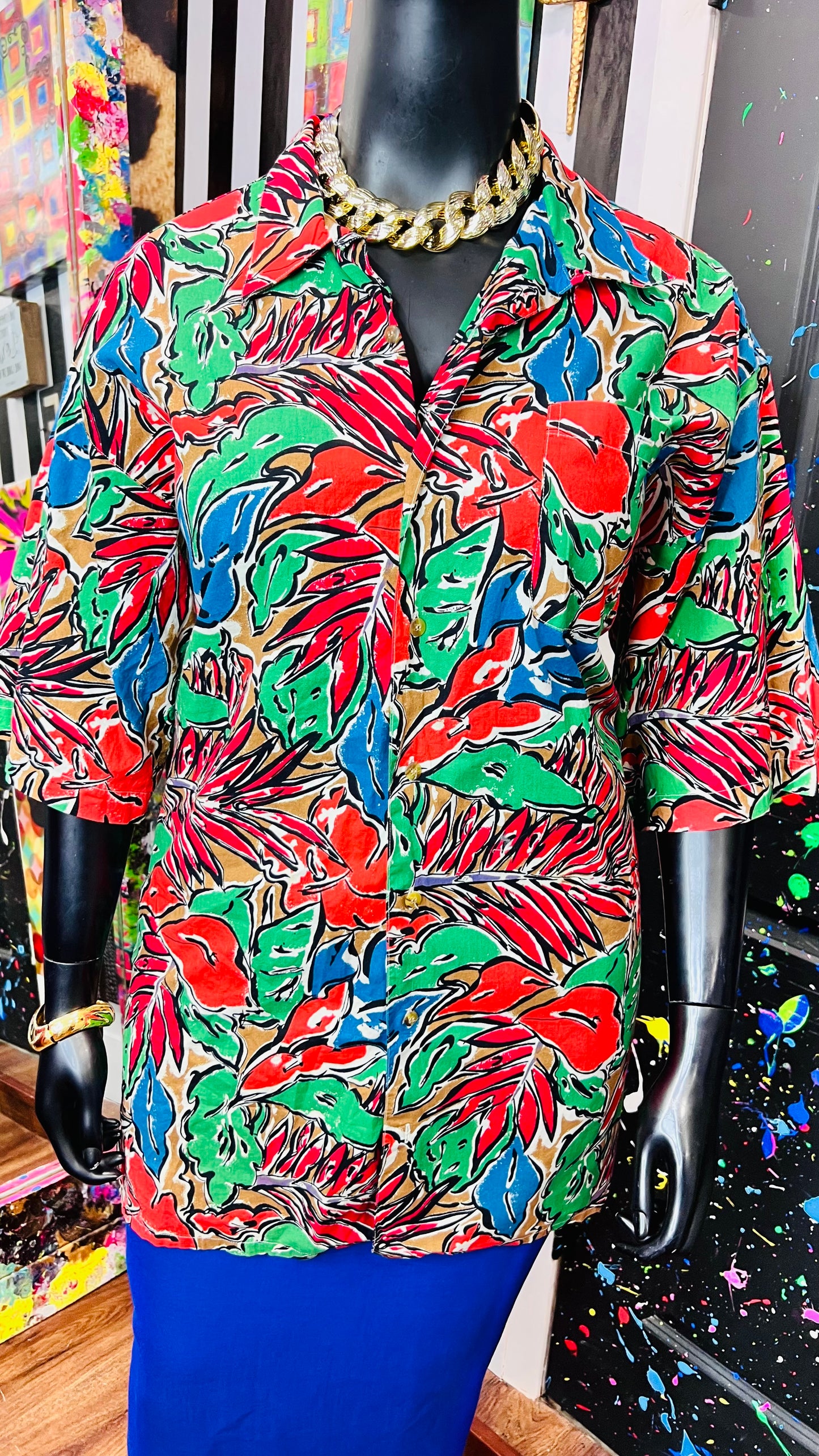 Vintage 80’s Bold Floral Blouse (22)