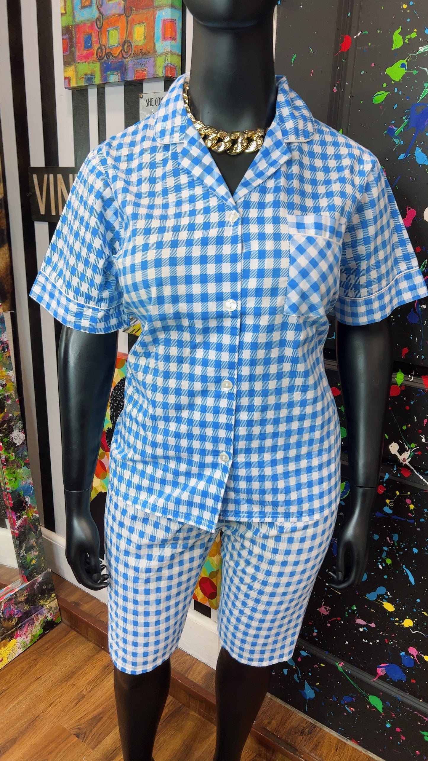 Vintage Blue & White Shorts Set (18)