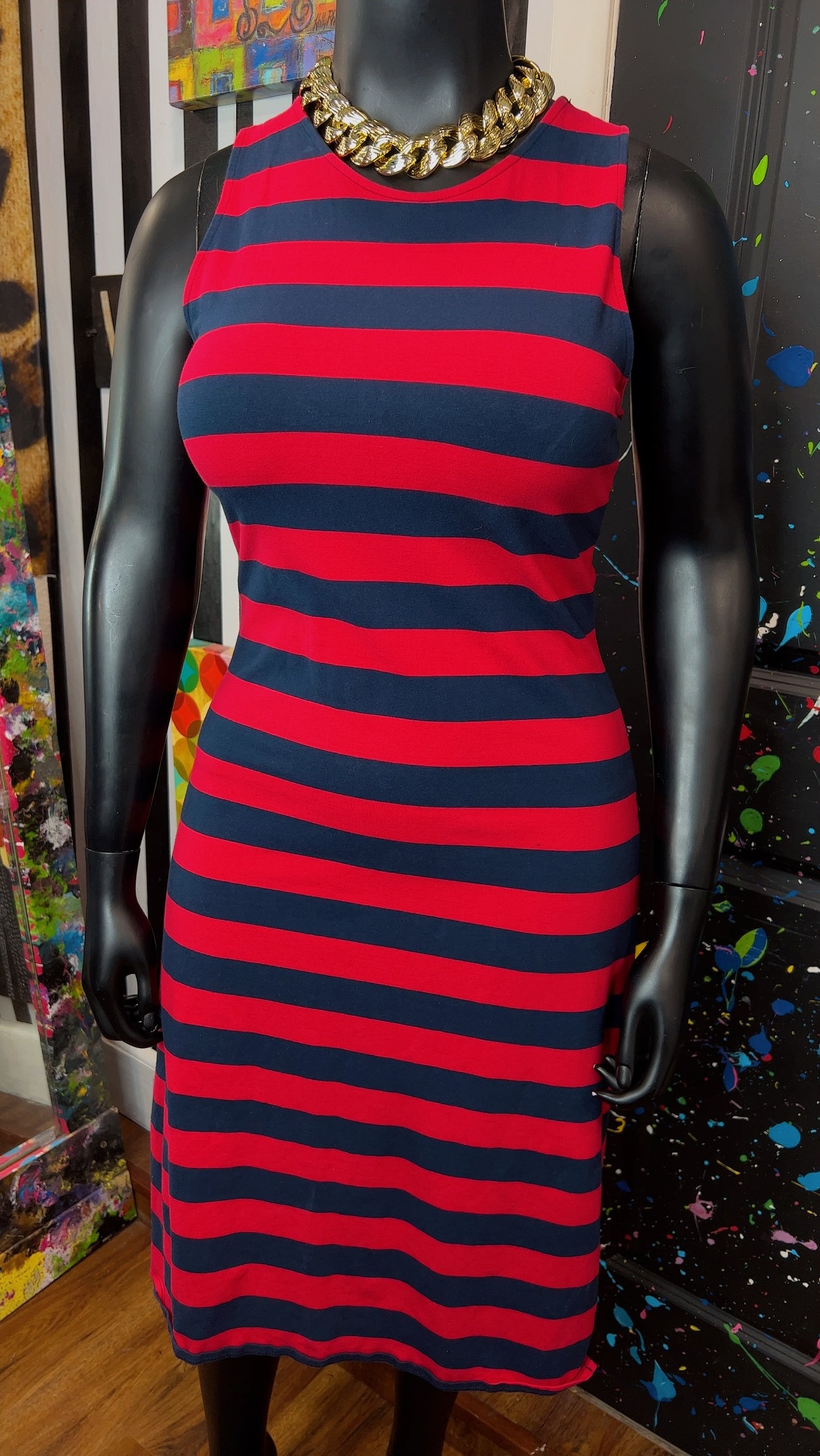 Navy Blue & Red Dress (14)