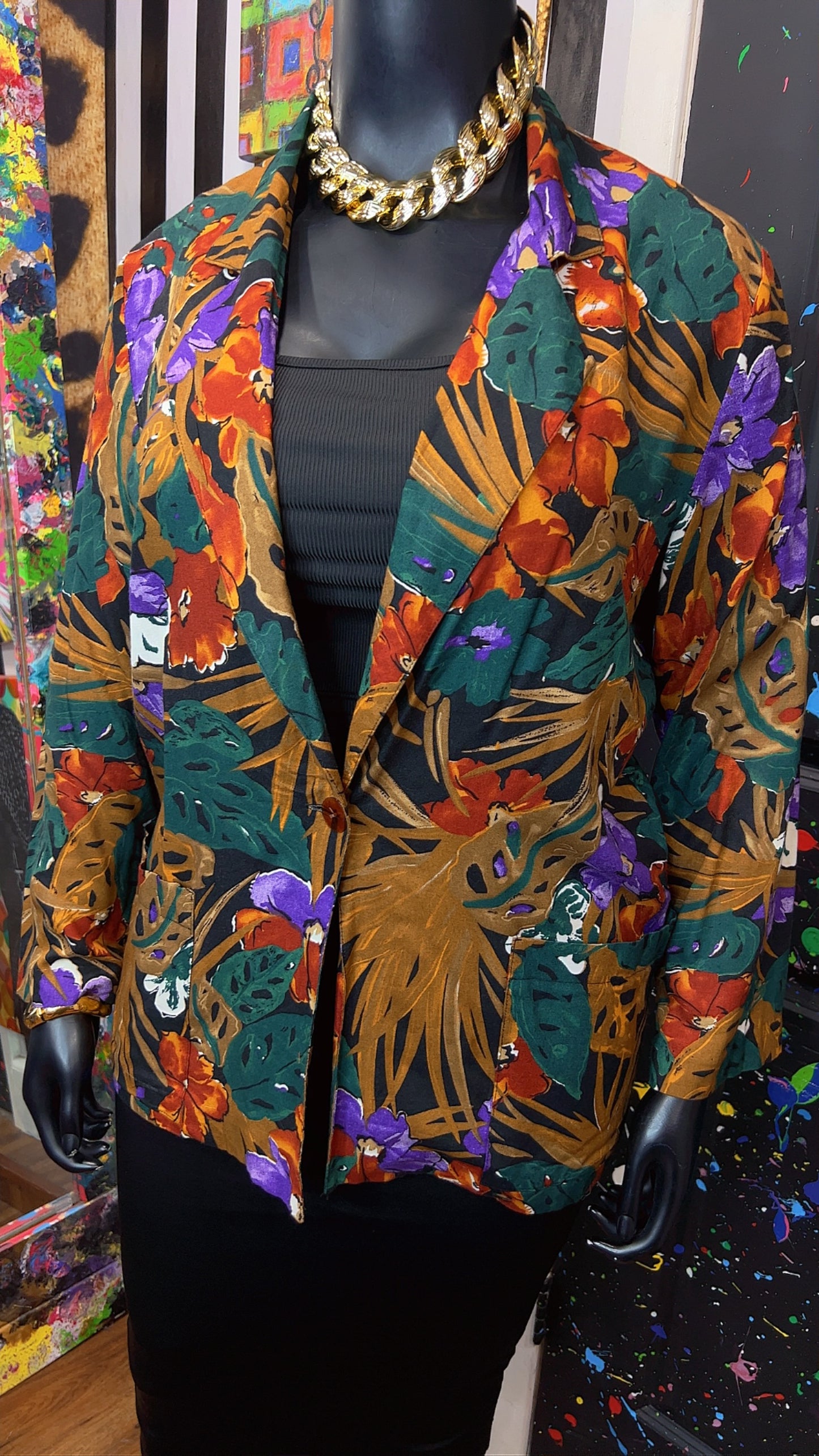 Vintage Rayon Floral Blazer (12)