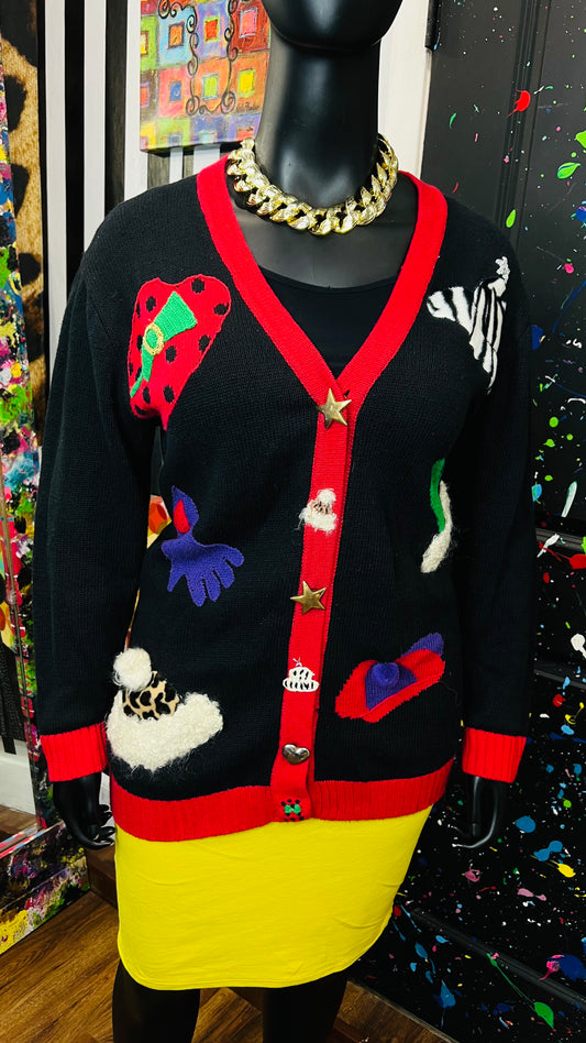 Vintage Knit Color Block Cardigan (18)