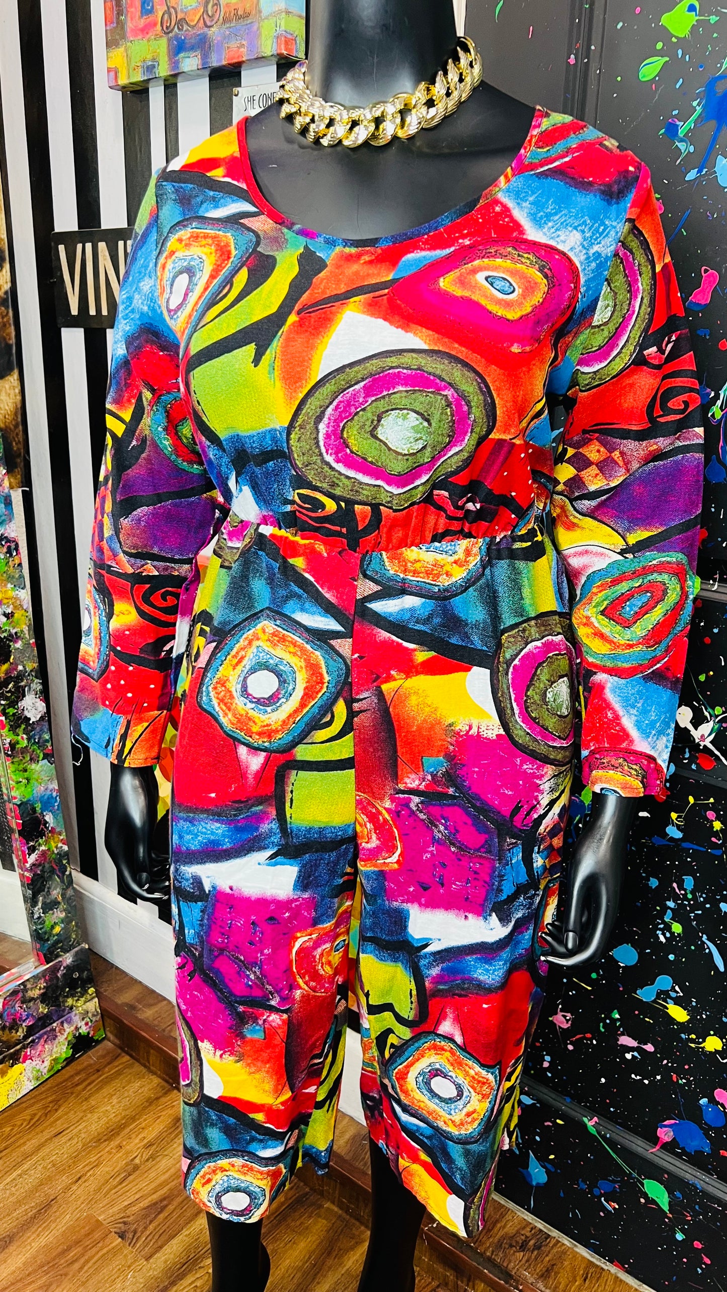 Vintage Long Sleeve Abstract Romper (16)