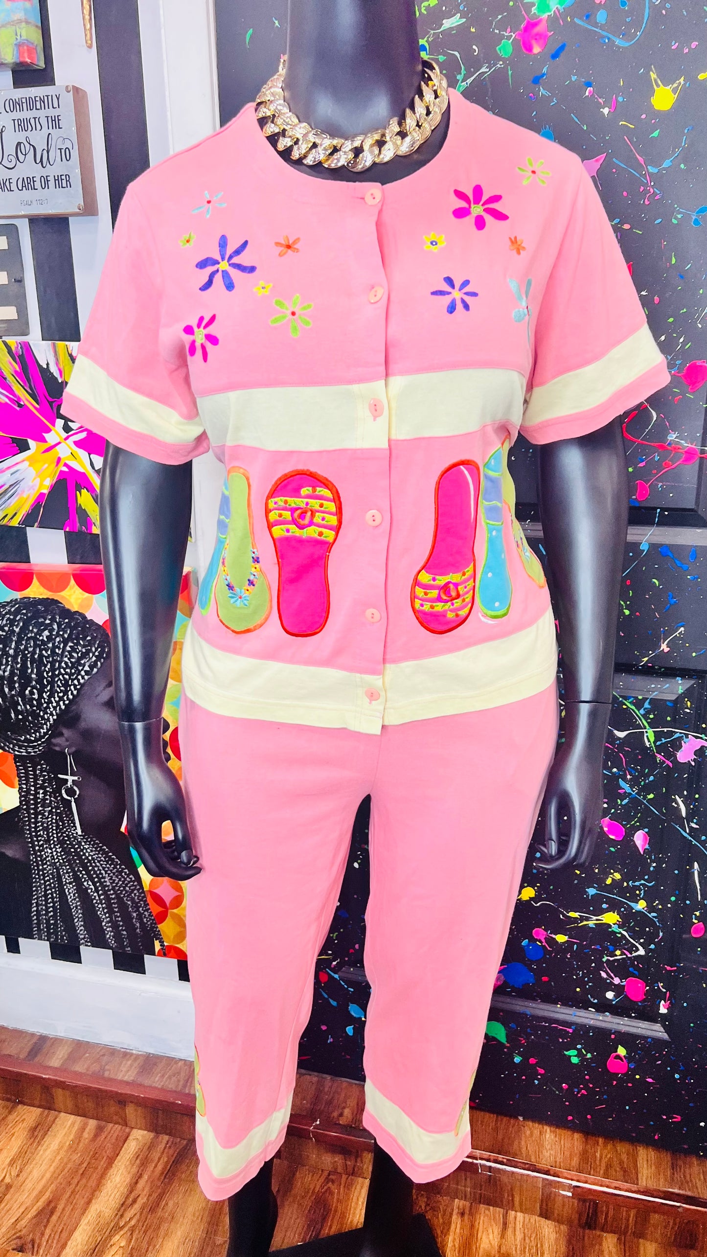 Vintage Cotton Capri Flip Flop Set (16/18)