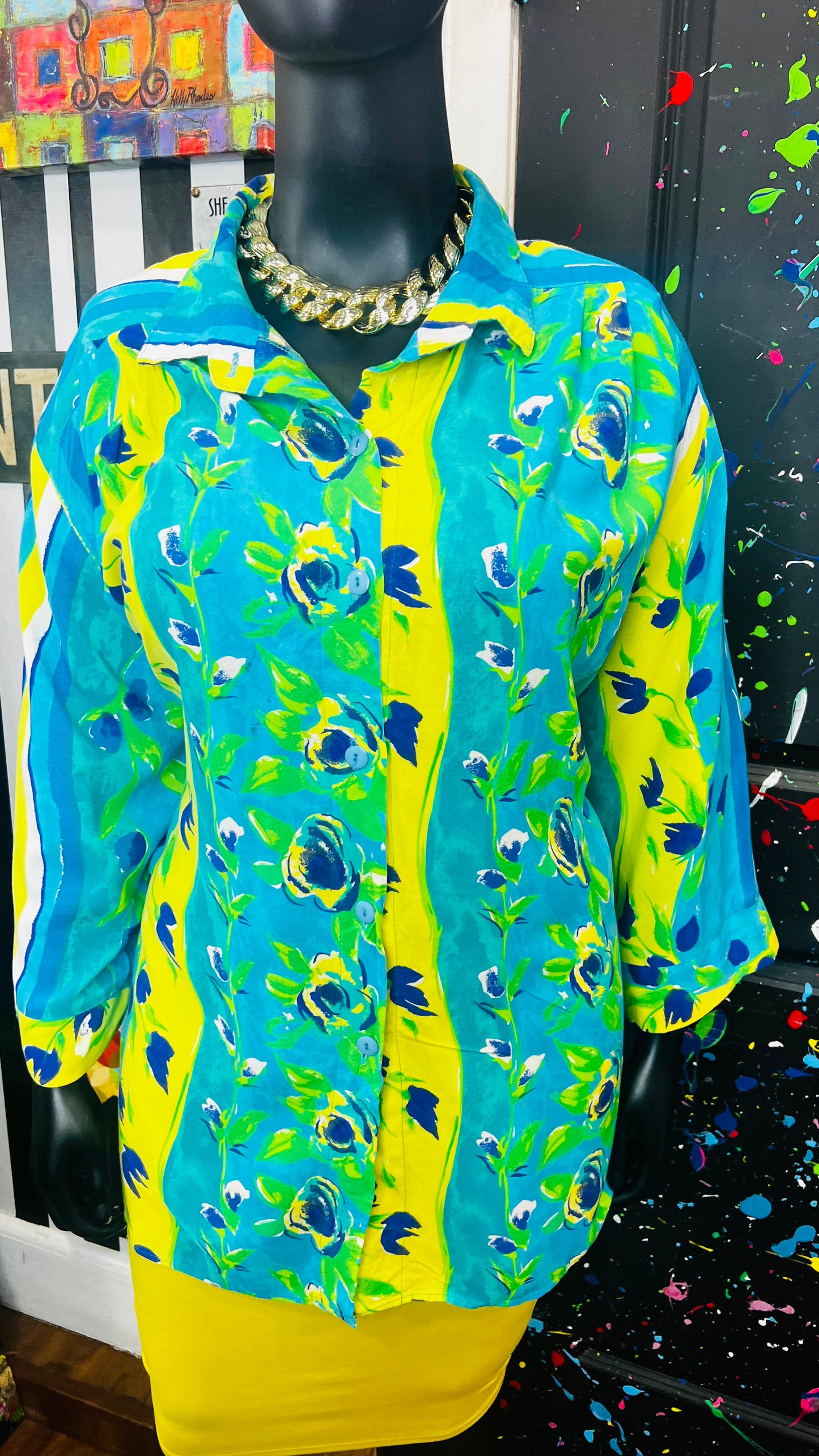 Vintage Rayon Vibrant Personal Touch Blouse (26/28)
