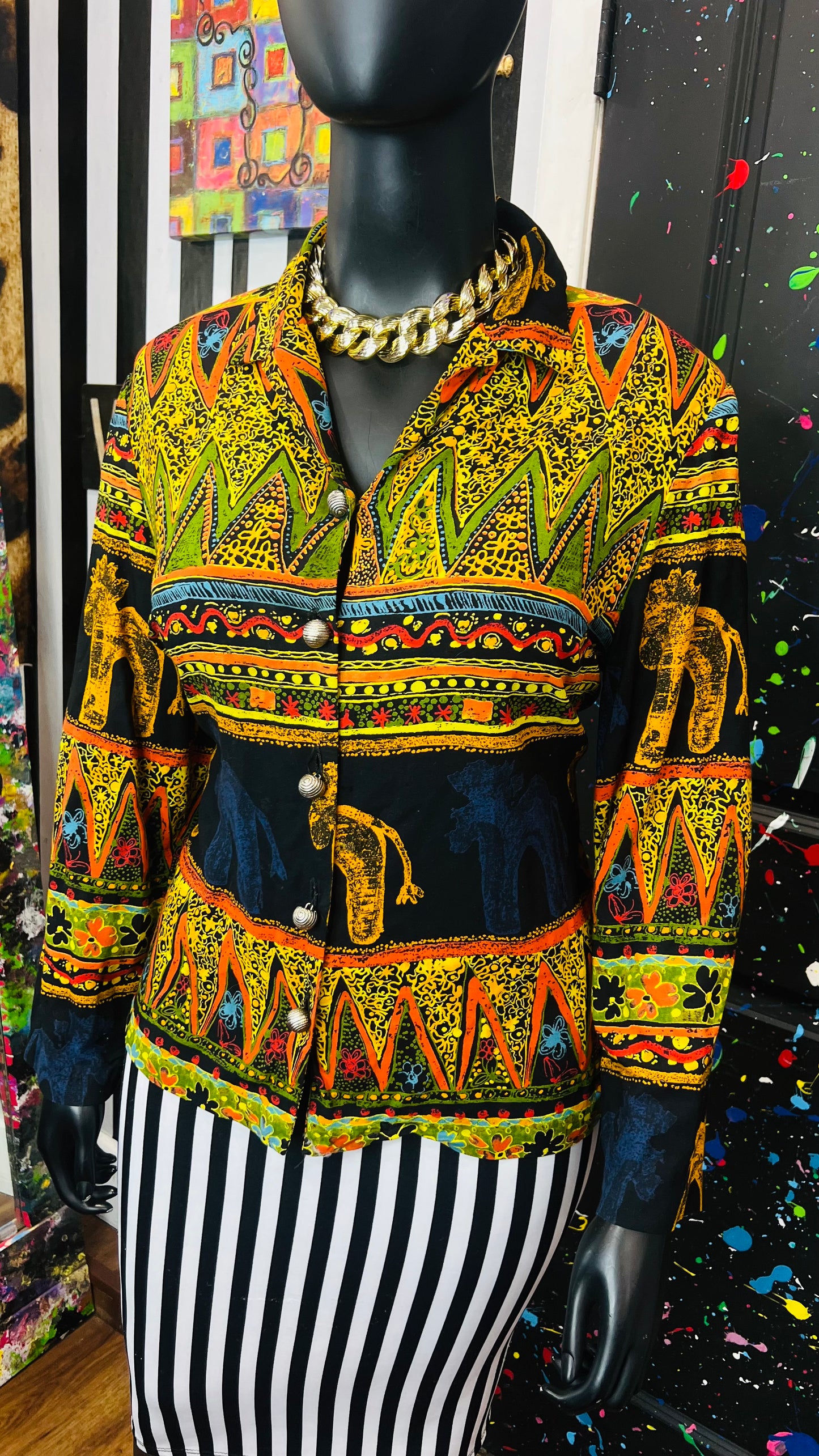 Vintage Abstract 90’s Rayon Blouse (18W)