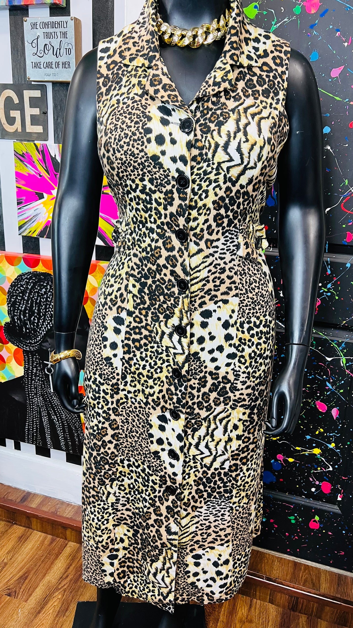 Vintage Animal Print Dress (18W)