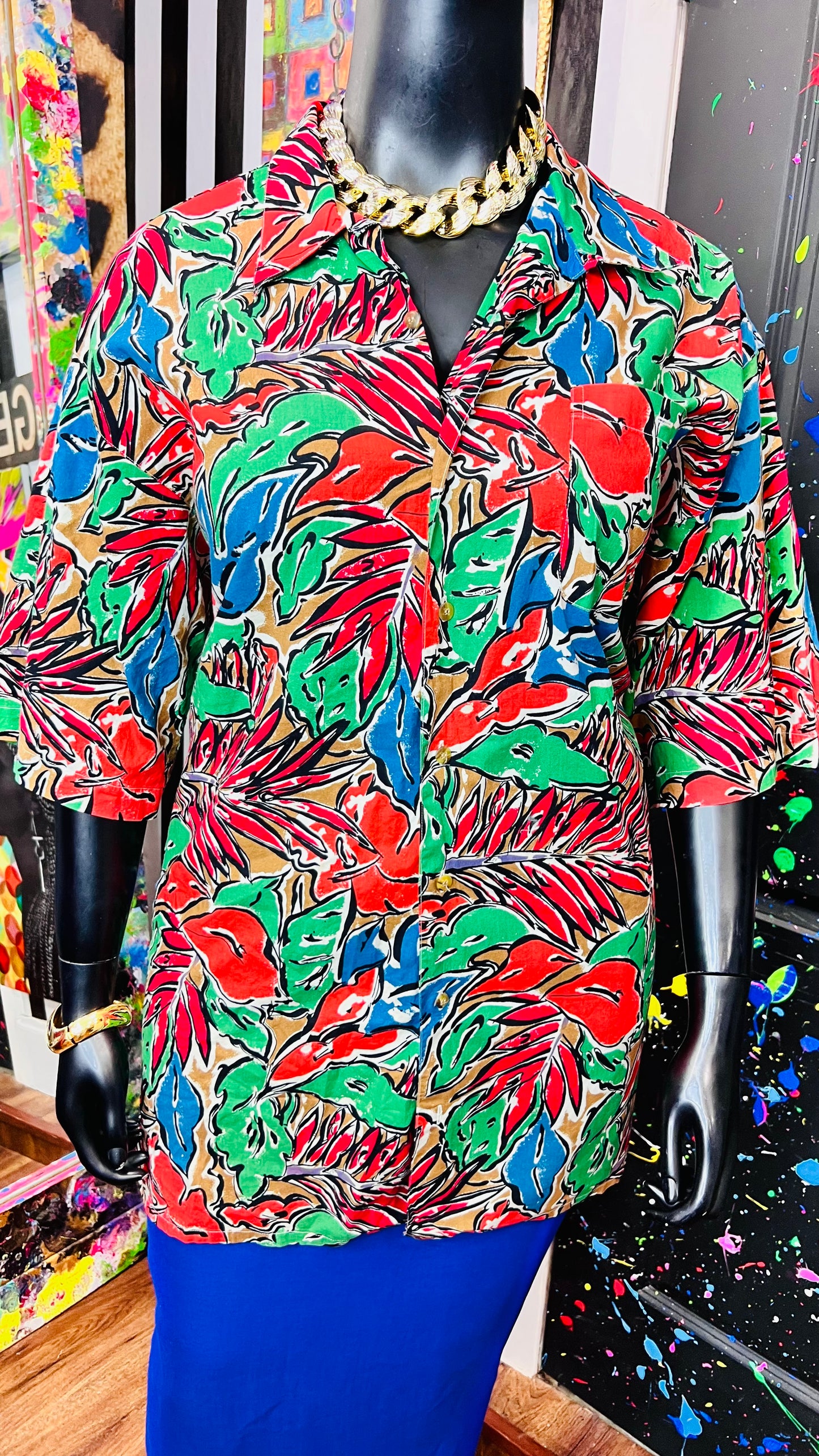 Vintage 80’s Bold Floral Blouse (22)