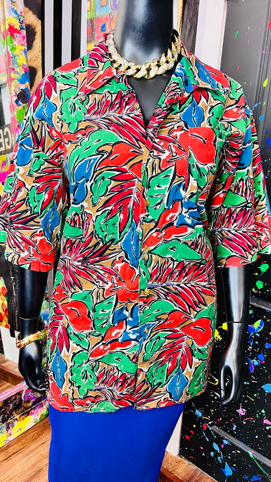 Vintage 80’s Bold Floral Blouse (22)