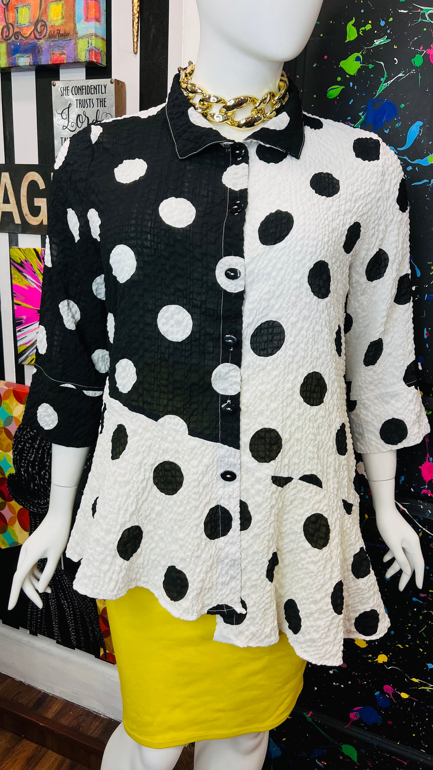 Black & White Polka Dot Blouse (22)