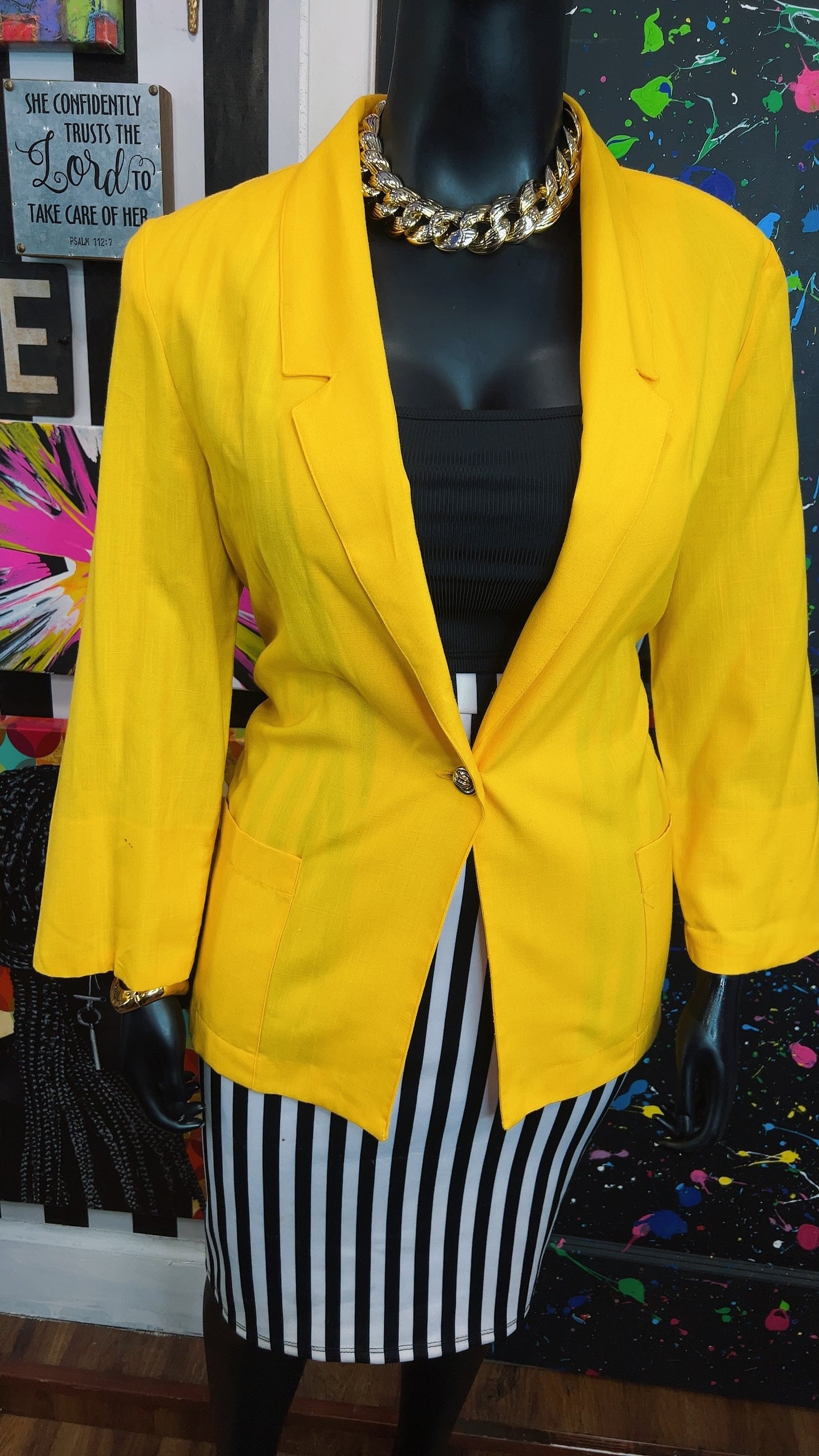 Vintage Yellow Blazer (16)