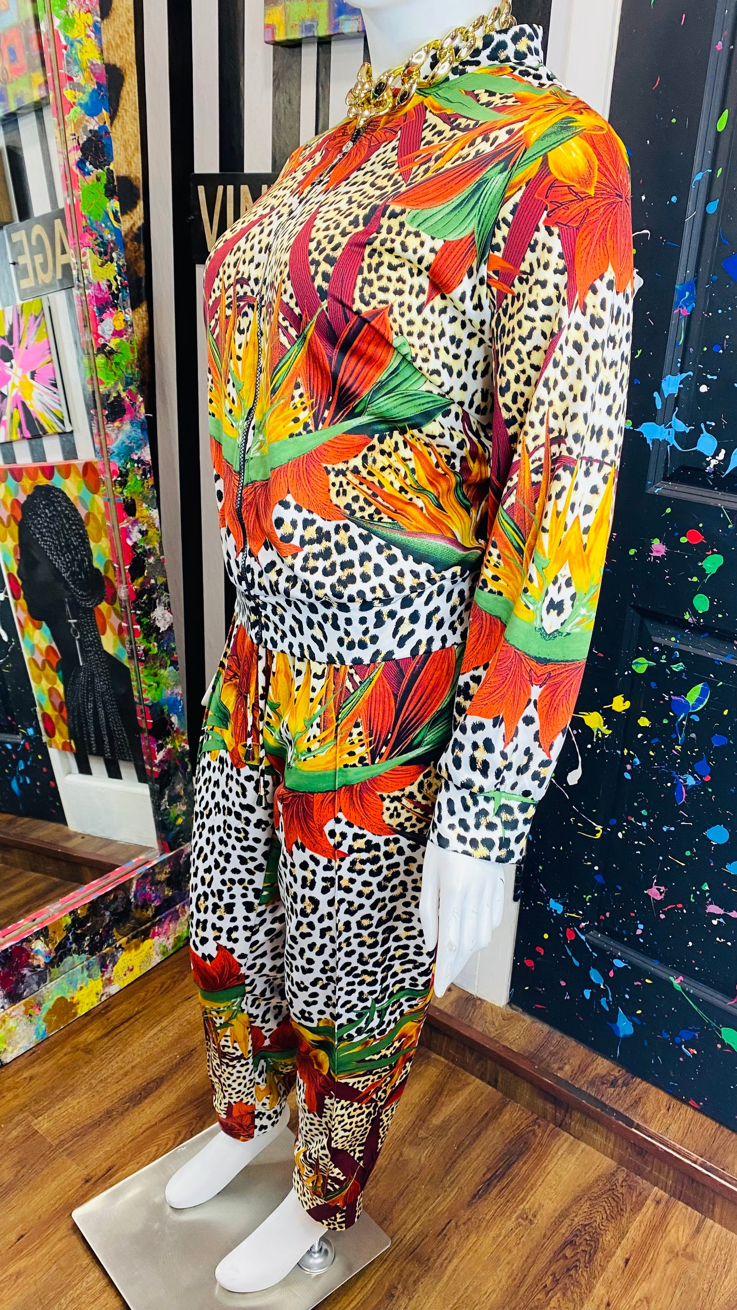 Ashley Stewart Tropical & Animal Print Jogging Suit (22/24)