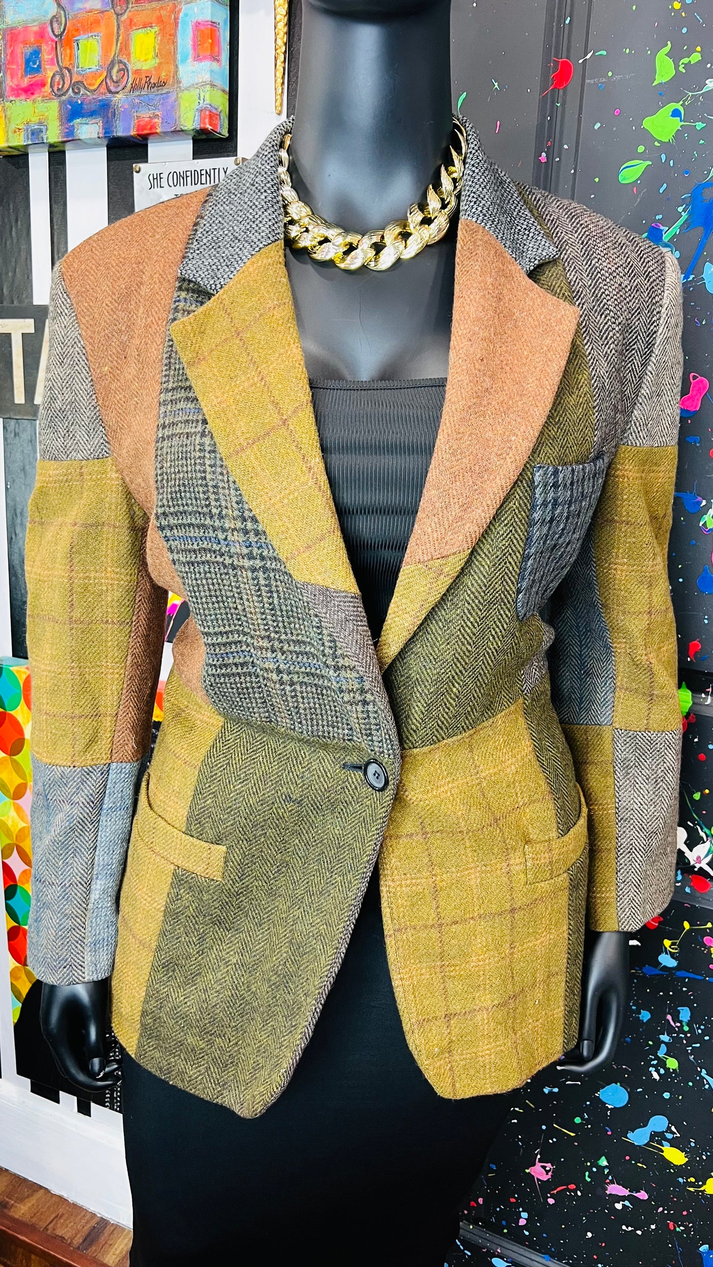 Vintage Wool Patchwork Blazer (16)