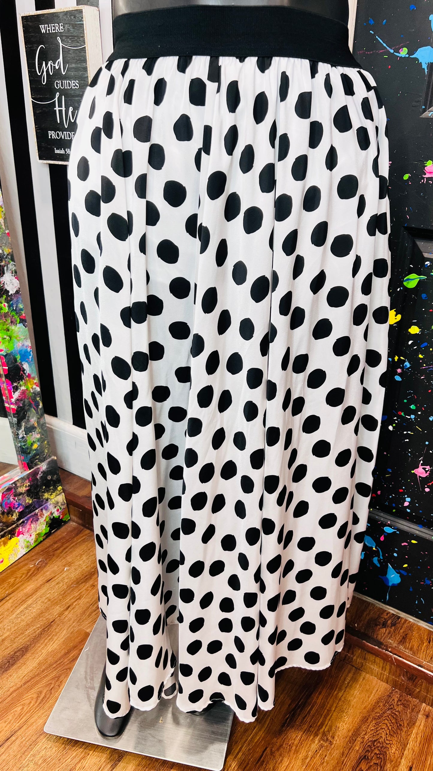 Ashley Stewart Polka Dot Black & White Skirt (14/16)