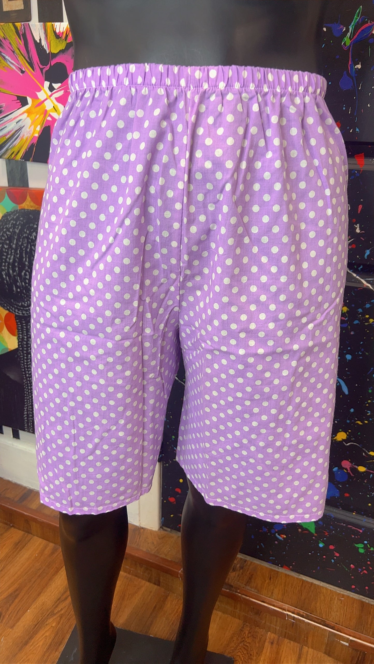 Vintage Cotton Purple & White Shorts (22)