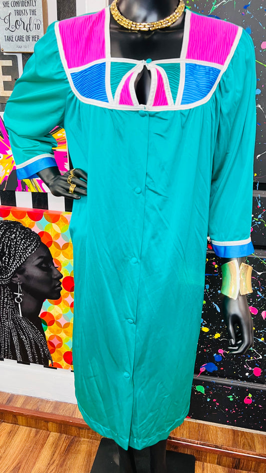 Vintage Color Block Night Gown (14)