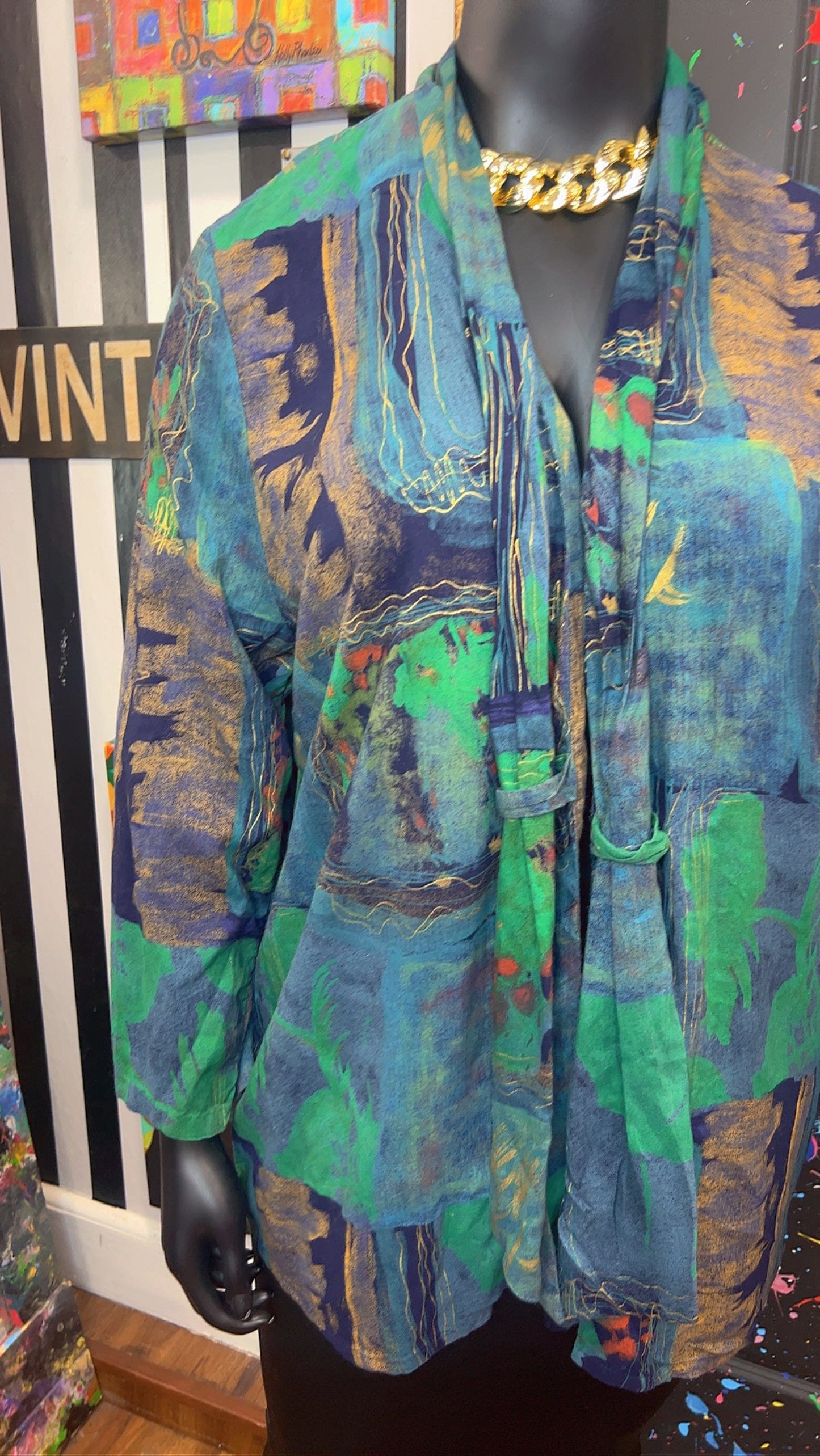 Vintage Abstract Light Weight Duster (22)