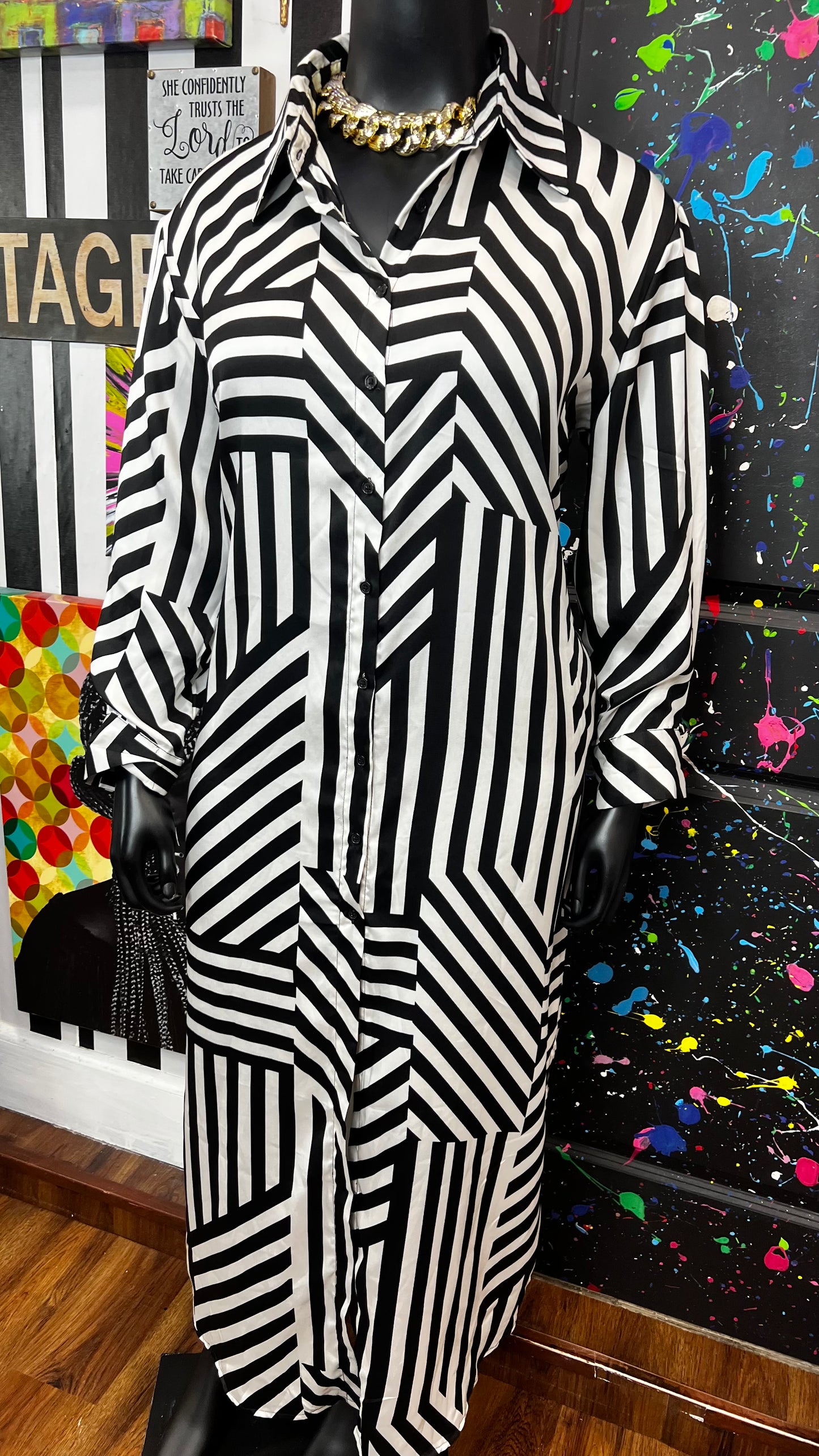 Black & White Stripes Dress (22)