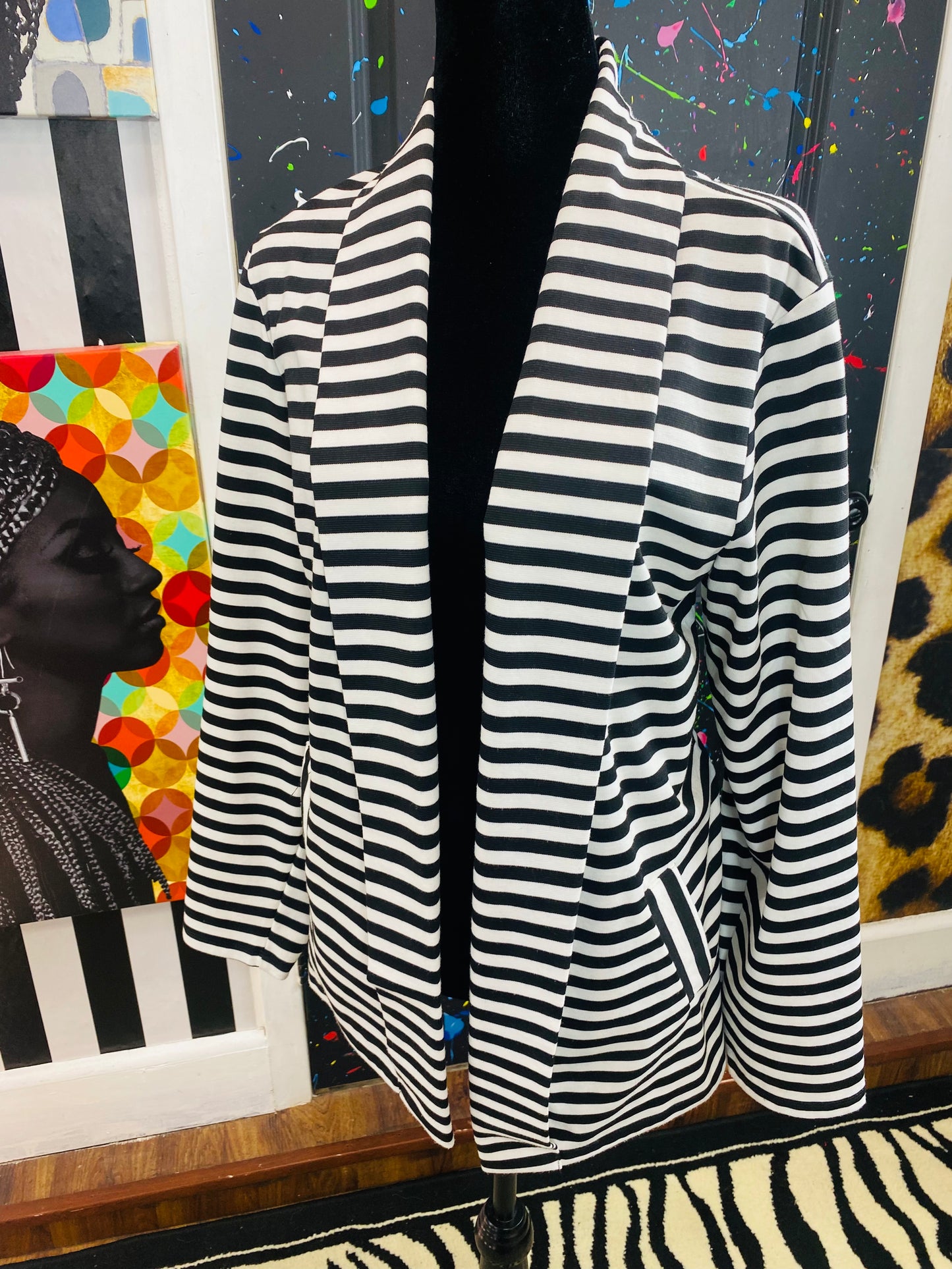 Vintage B&W Striped Blazer
