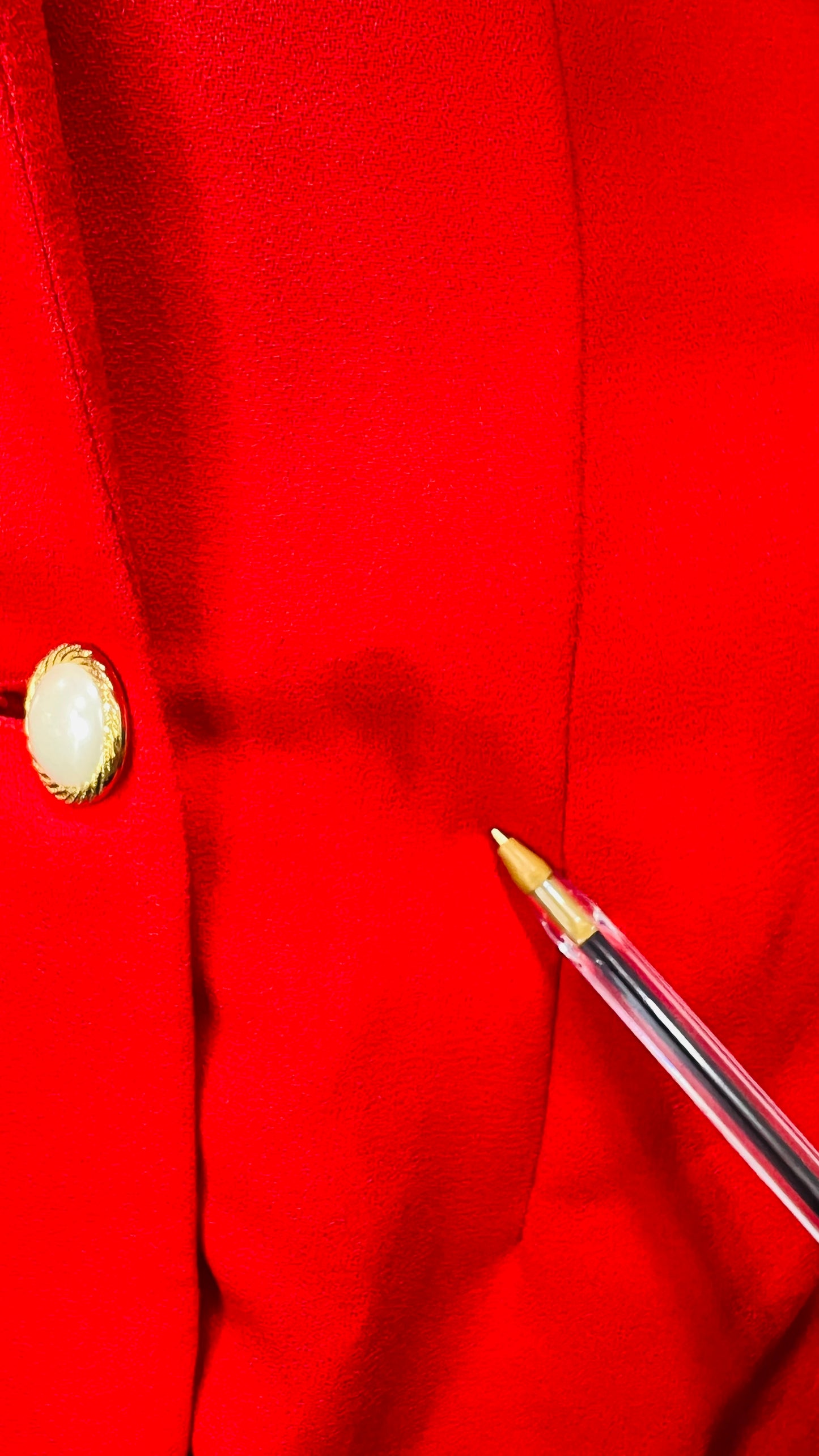 Vintage Red & White Blazer Blouse (18)