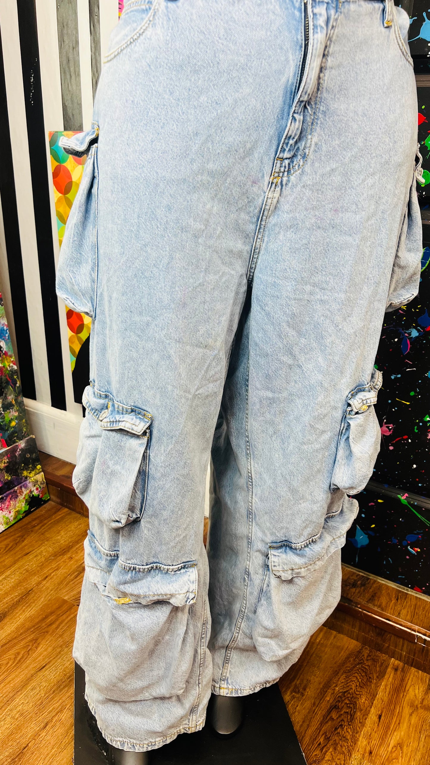 Baggy Oversized Denim Cargo Jeans (18)